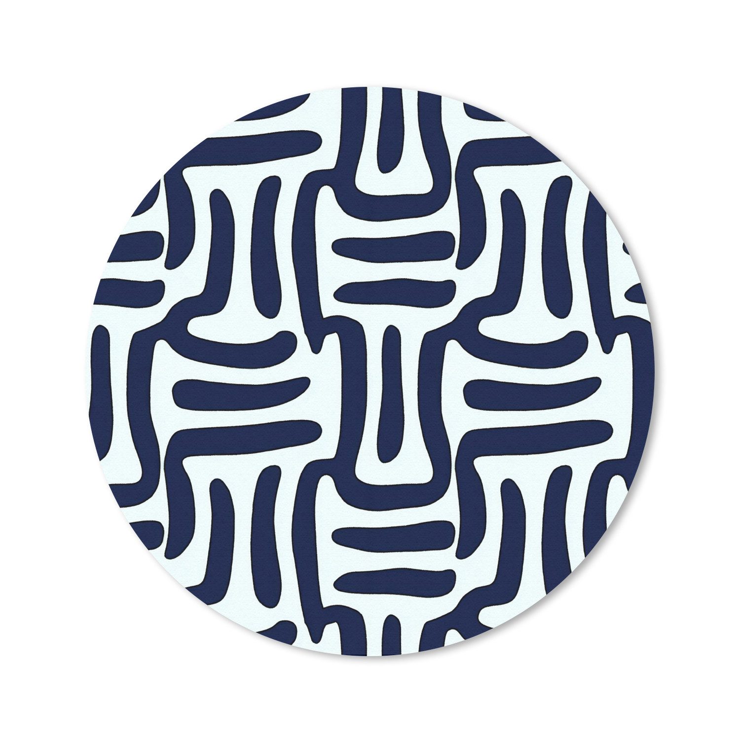 MuchoWow Mauspad Abstrakt - Modern - Blau (1-St), Büro für Tastatur und Maus, Mousepad Gaming, Rund 20x20 cm