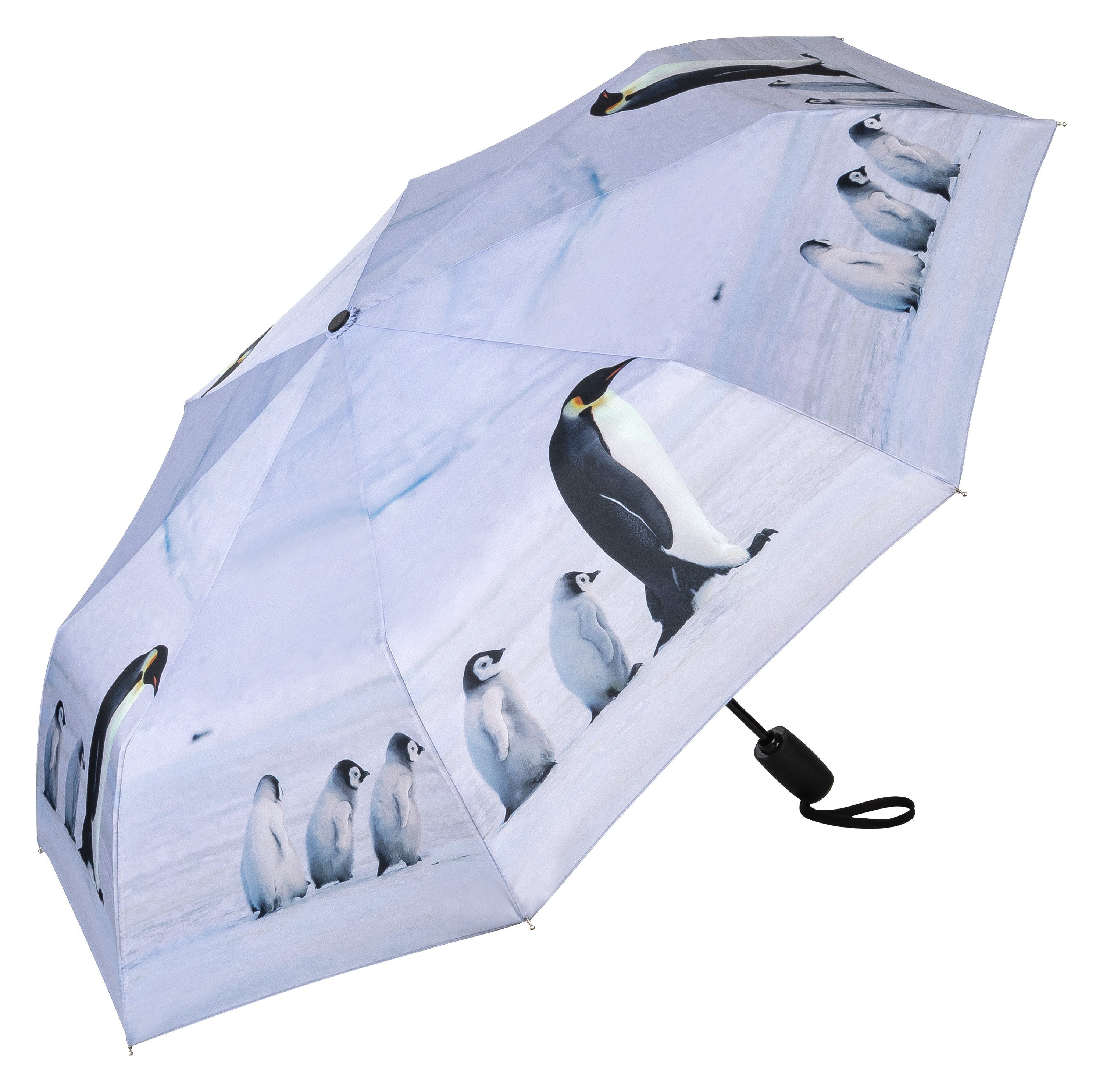 von Lilienfeld Taschenregenschirm Motivschirm Pinguine Tiere Vogel Leicht Auf-Zu-Automatik, Tiermotiv