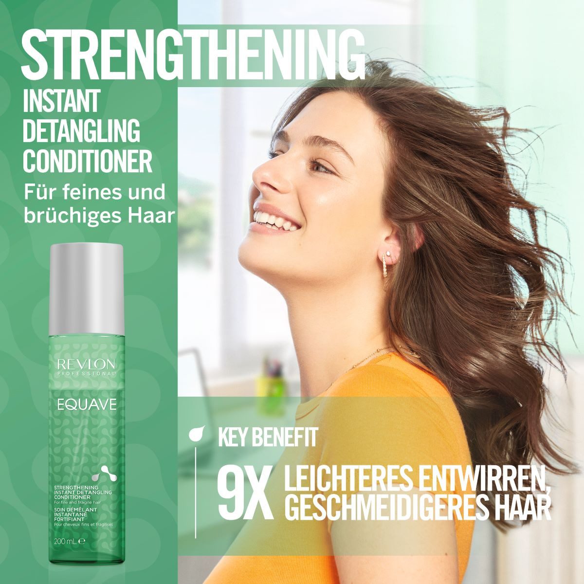 REVLON PROFESSIONAL Leave-in Pflege EQUAVE STRENGTHENING DETANGLING CONDITIONER, Feines Bis Brüchiges Haar 200 ml