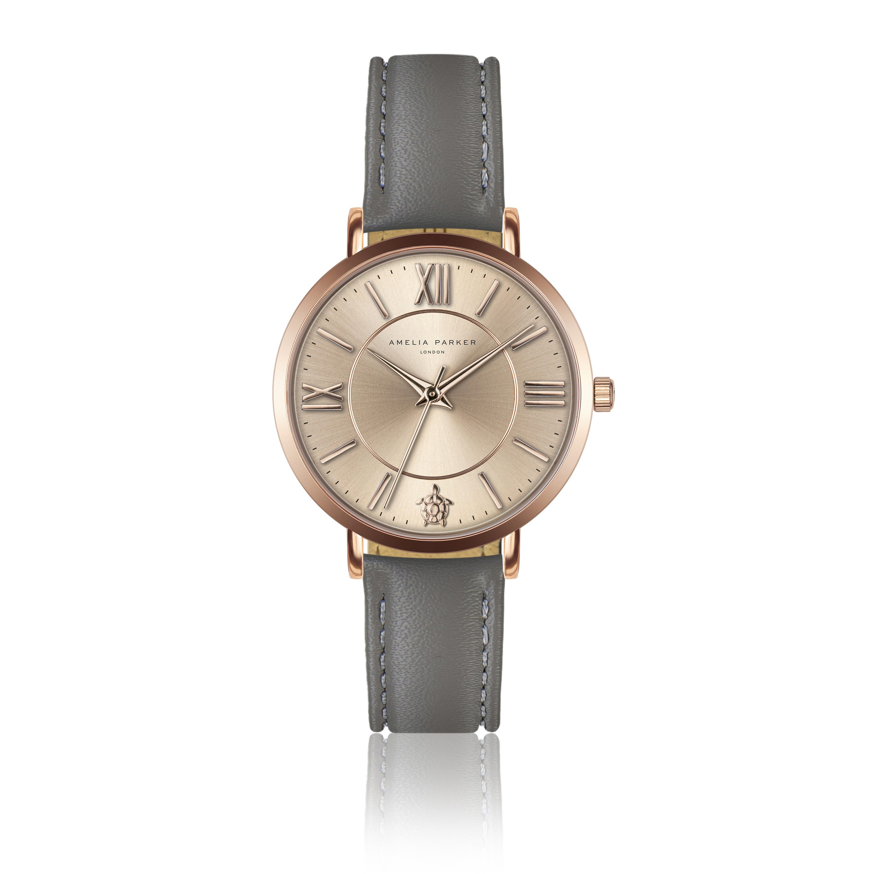 AMELIA PARKER Quarzuhr AB2-S054R Petite Rose Grey Leather