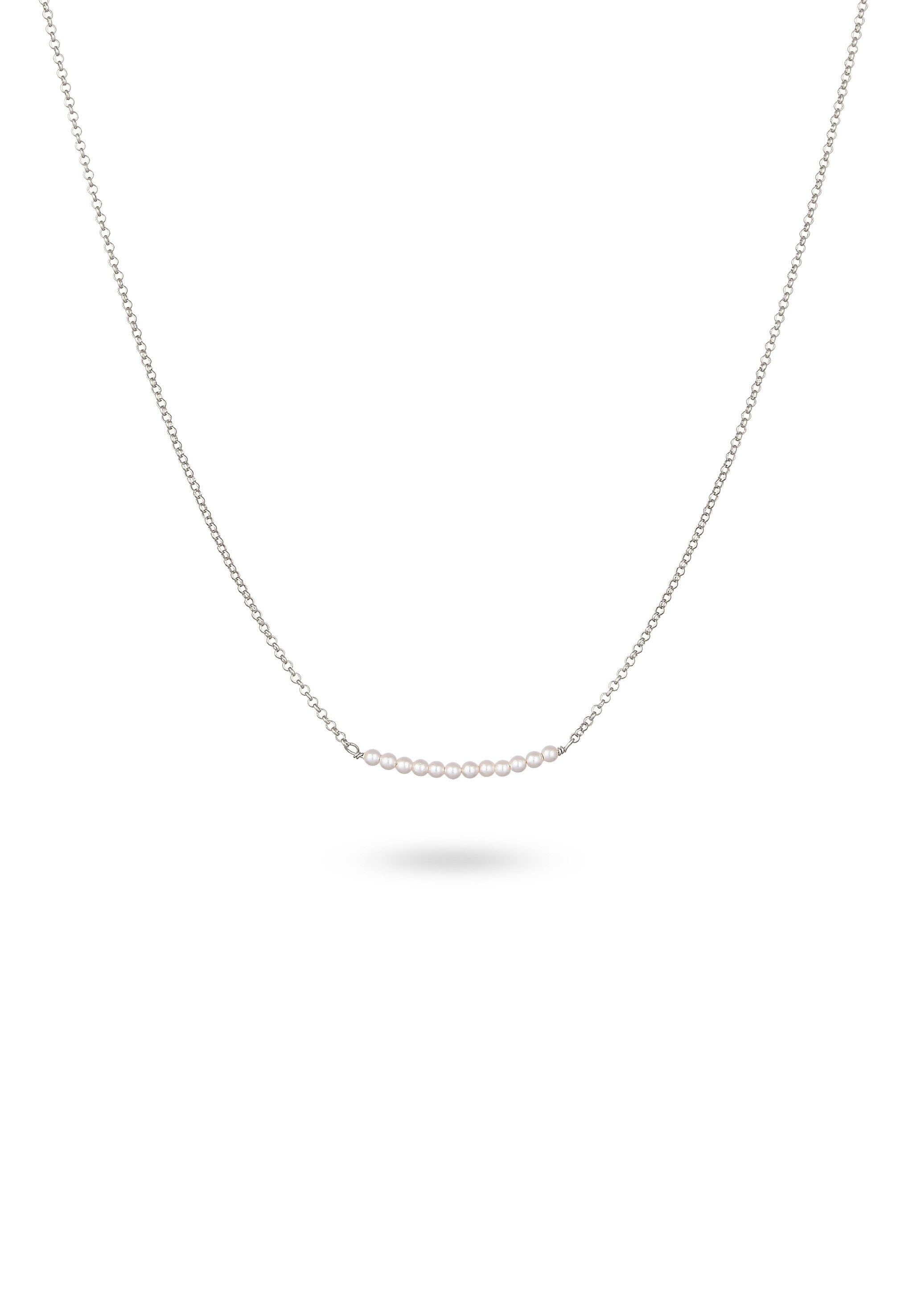 Elli Perlenkette mit Perlen von Swarovski®Weiß 925 Sterling Silber