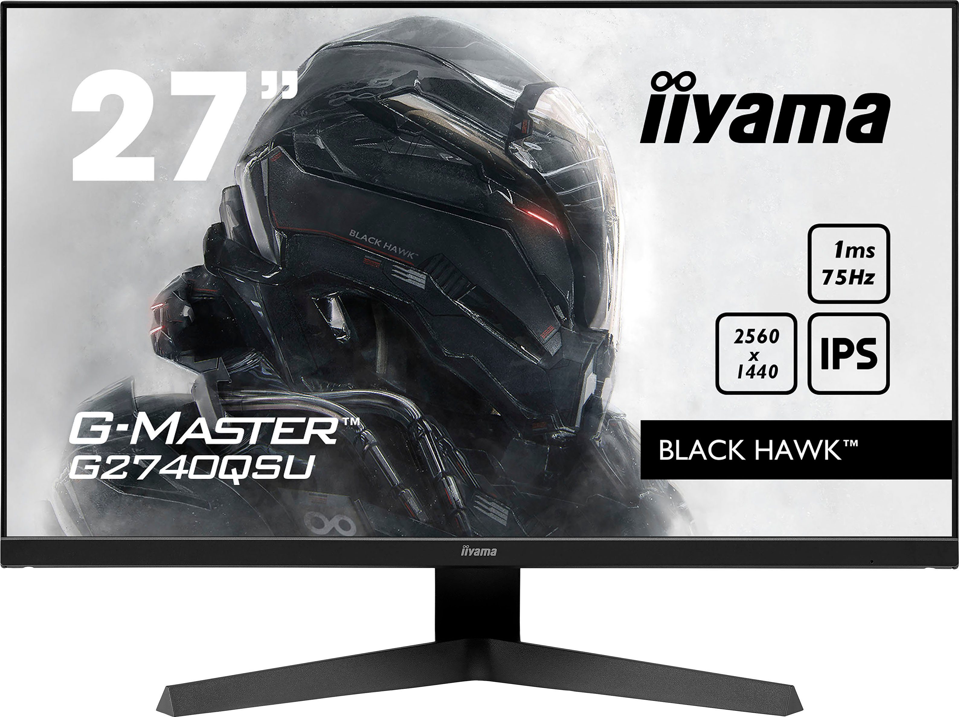 Iiyama G-MASTER G2740QSU LED-Monitor (68,6 cm/27 ", 2560 x 1440 px, WQHD, 1 ms Reaktionszeit, 75 Hz, IPS-LED)