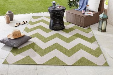 Teppich Unique, NORTHRUGS, rechteckig, Höhe: 8 mm, In- & Outdoor, Geometrisches Muster, Garten, Terrasse, Wohnzimmer