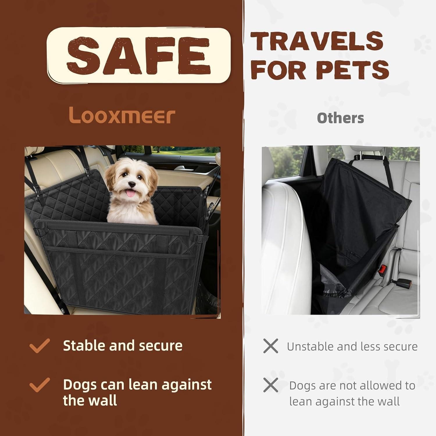 LuxusKollektion Hunde-Transportbox Hundeautositz Sicherheitsgurt wasserdicht rutschfest 26kg L Schwarz