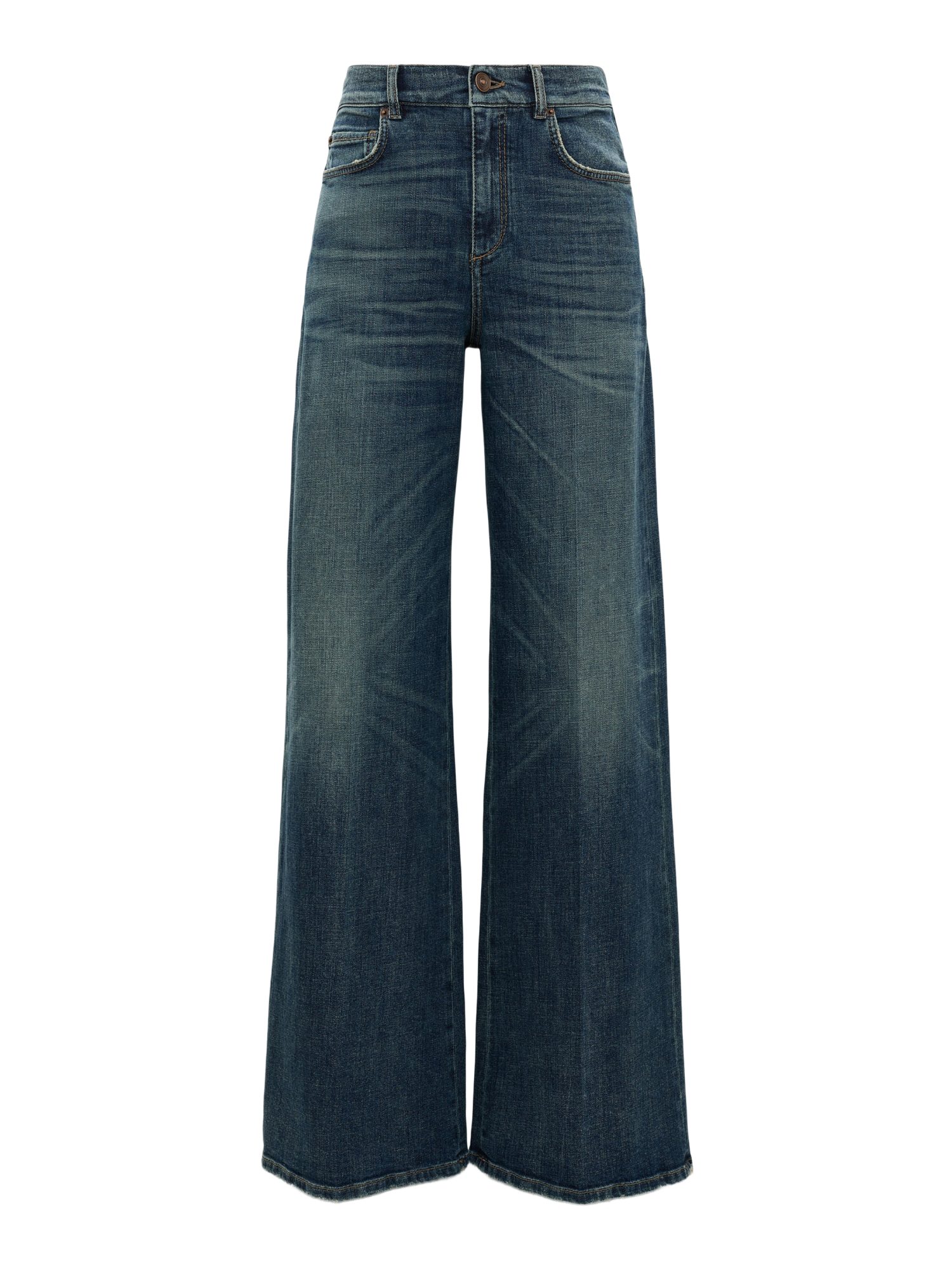 DOROTHEE SCHUMACHER Stoffhose blau,Casual,Baumwolle,Unifarben,Wide Leg,Mittel