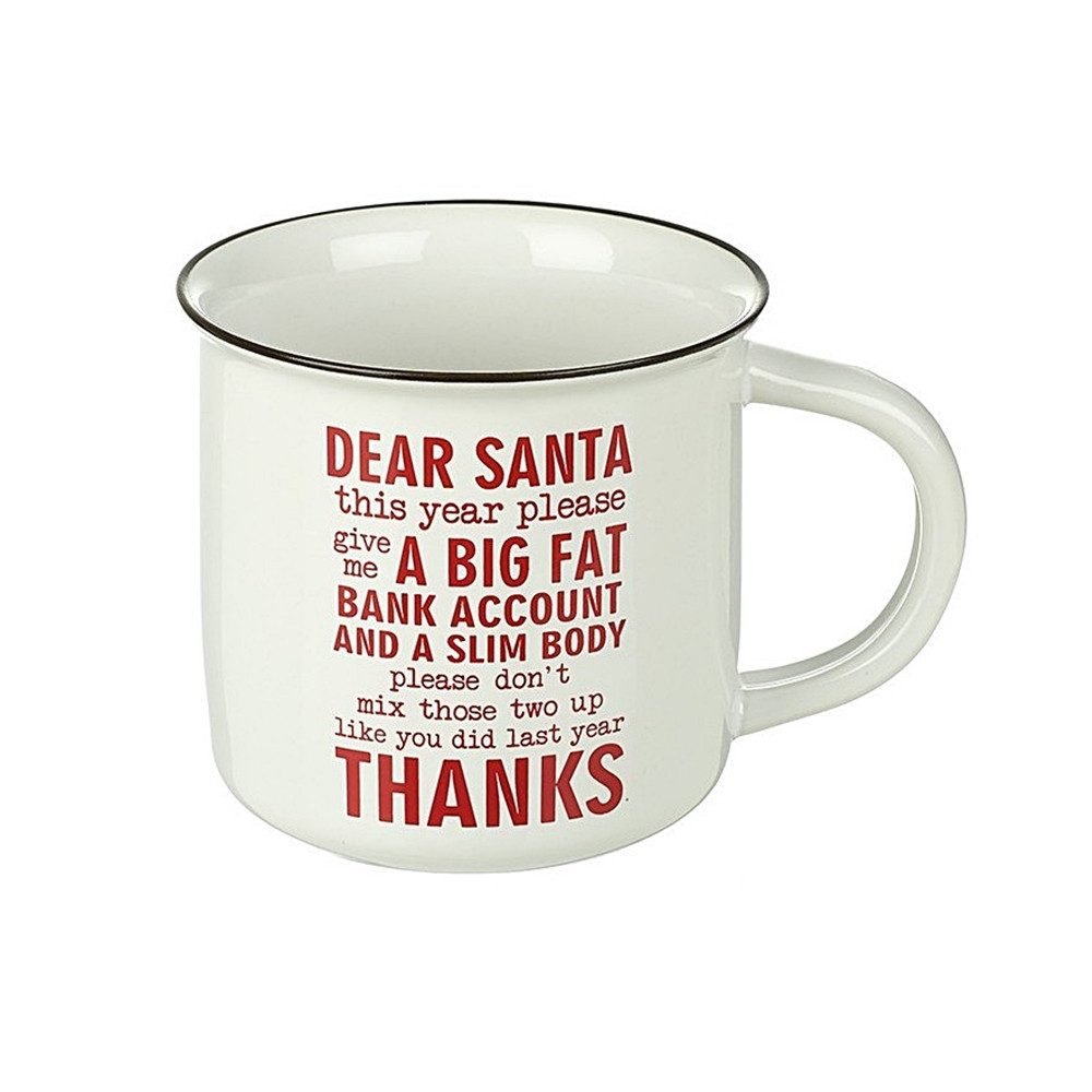 Heaven Sends Tasse Wunsch-Tasse DEAR SANTA aus Keramik - Humor - Scherztasse, Keramik