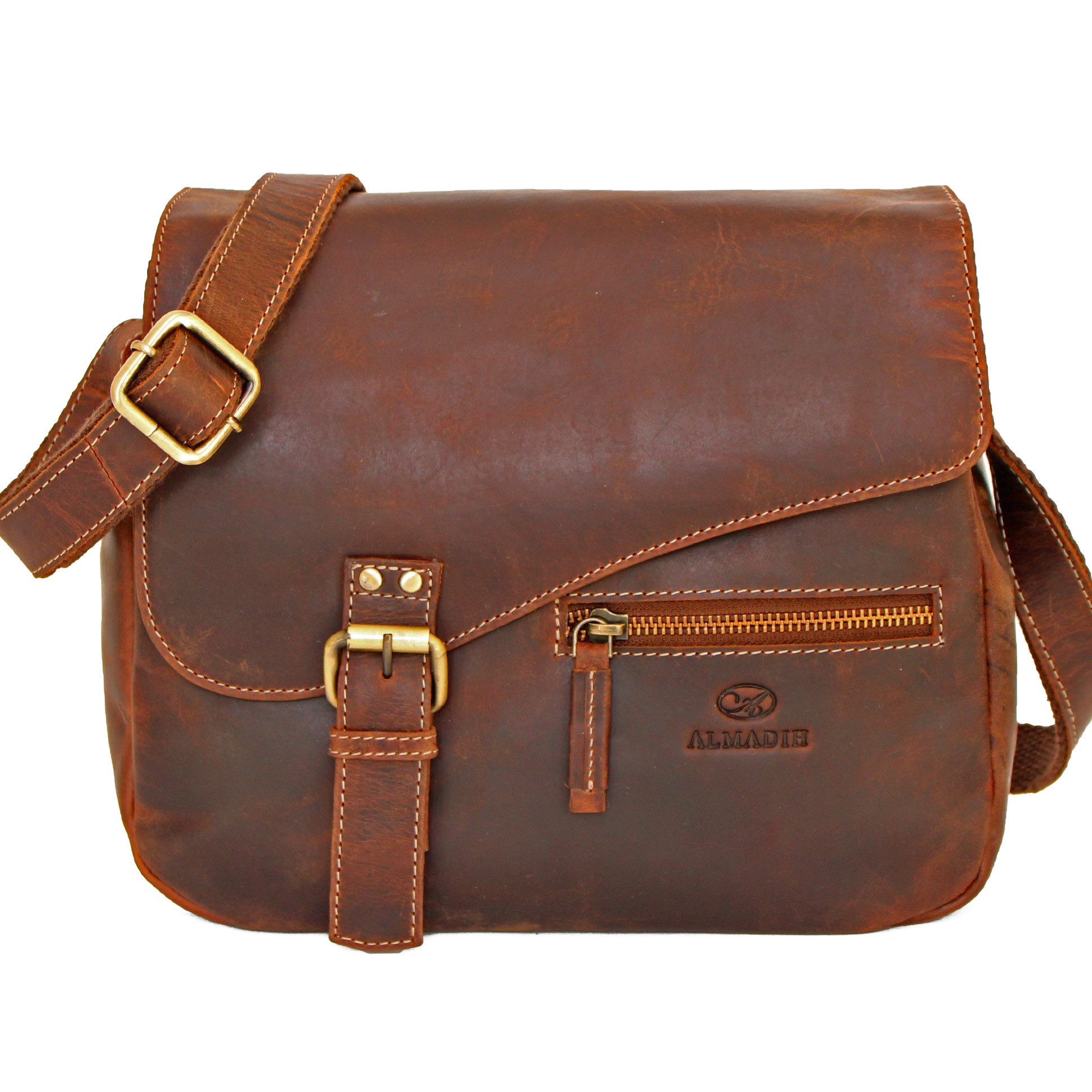 ALMADIH Umhängetasche Leder Damentasche MIKI Ledertasche Schultertasche Freizeittasche