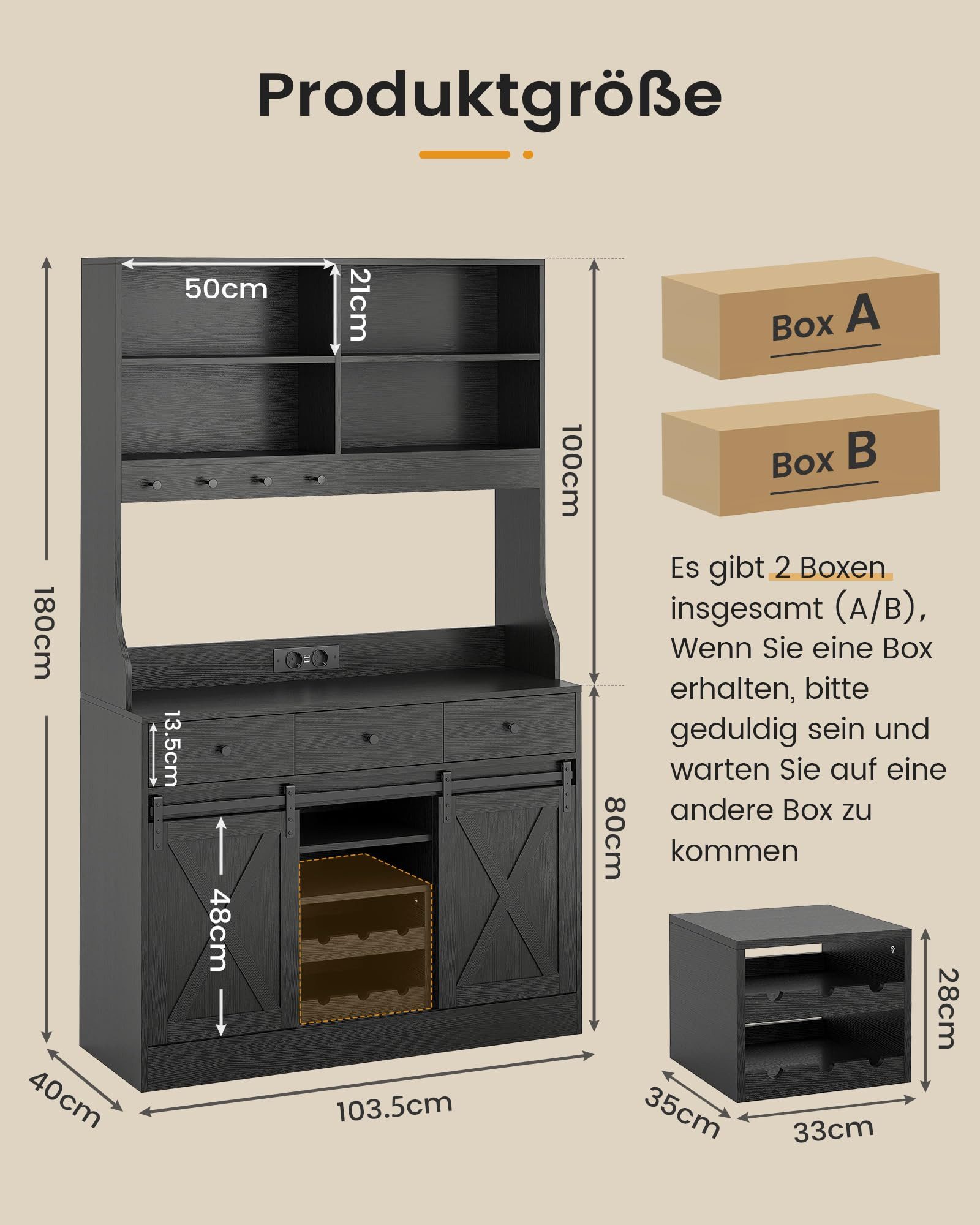MSMASK Küchenbuffet Küchenschrank Sideboard Mehrzweckschrank mit günstig online kaufen