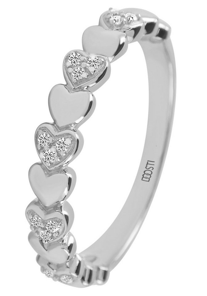 DOOSTI Trauring Schmuck Geschenk Silber 925 Trauring Ehering Partnerring  LIEBE, mit Zirkonia (synth)