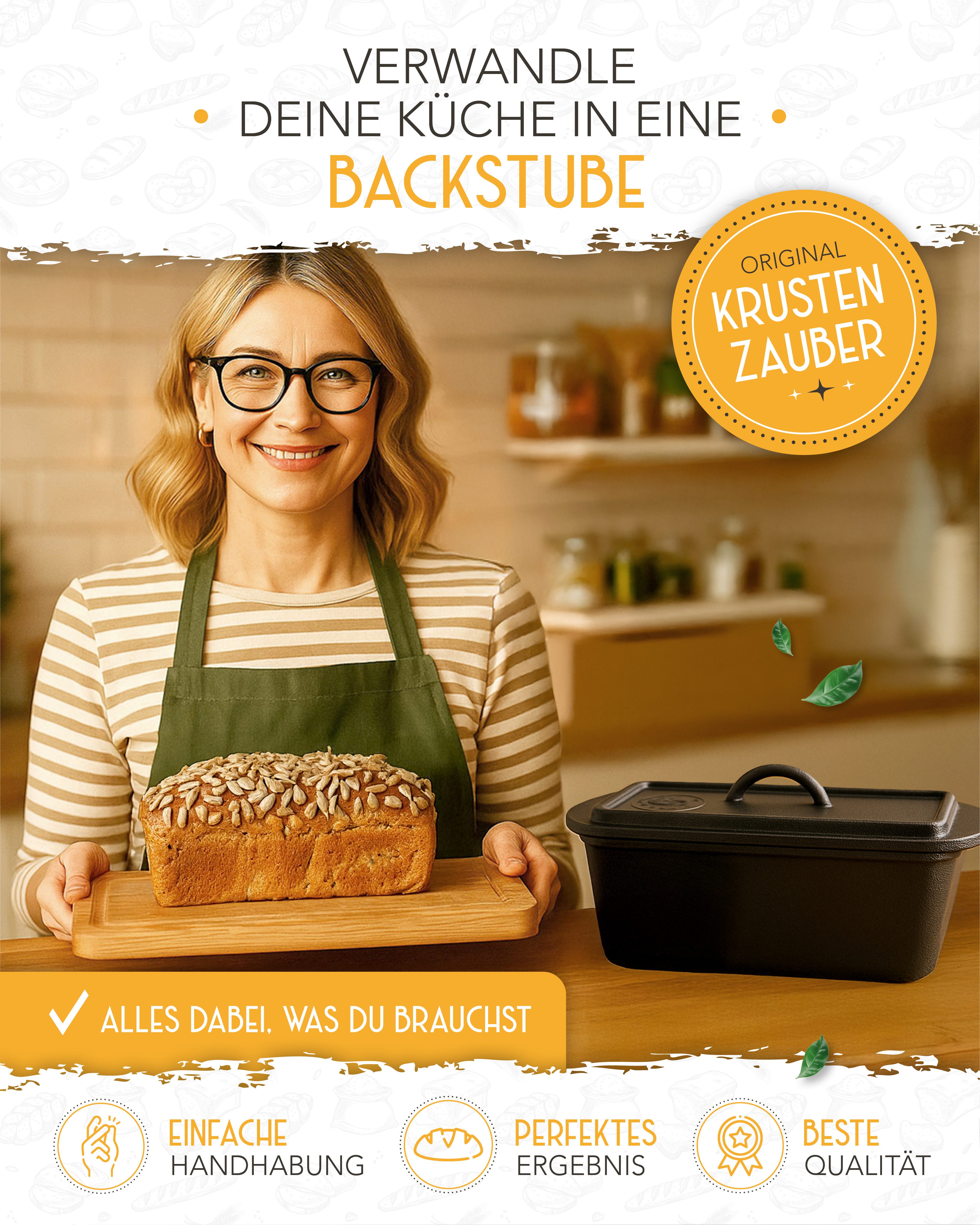 Krustenzauber Brotbackform KRUSTENZAUBER Gusseisen Topf zum Brotbacken & andere Brotbackformen – Bild 5 von 5