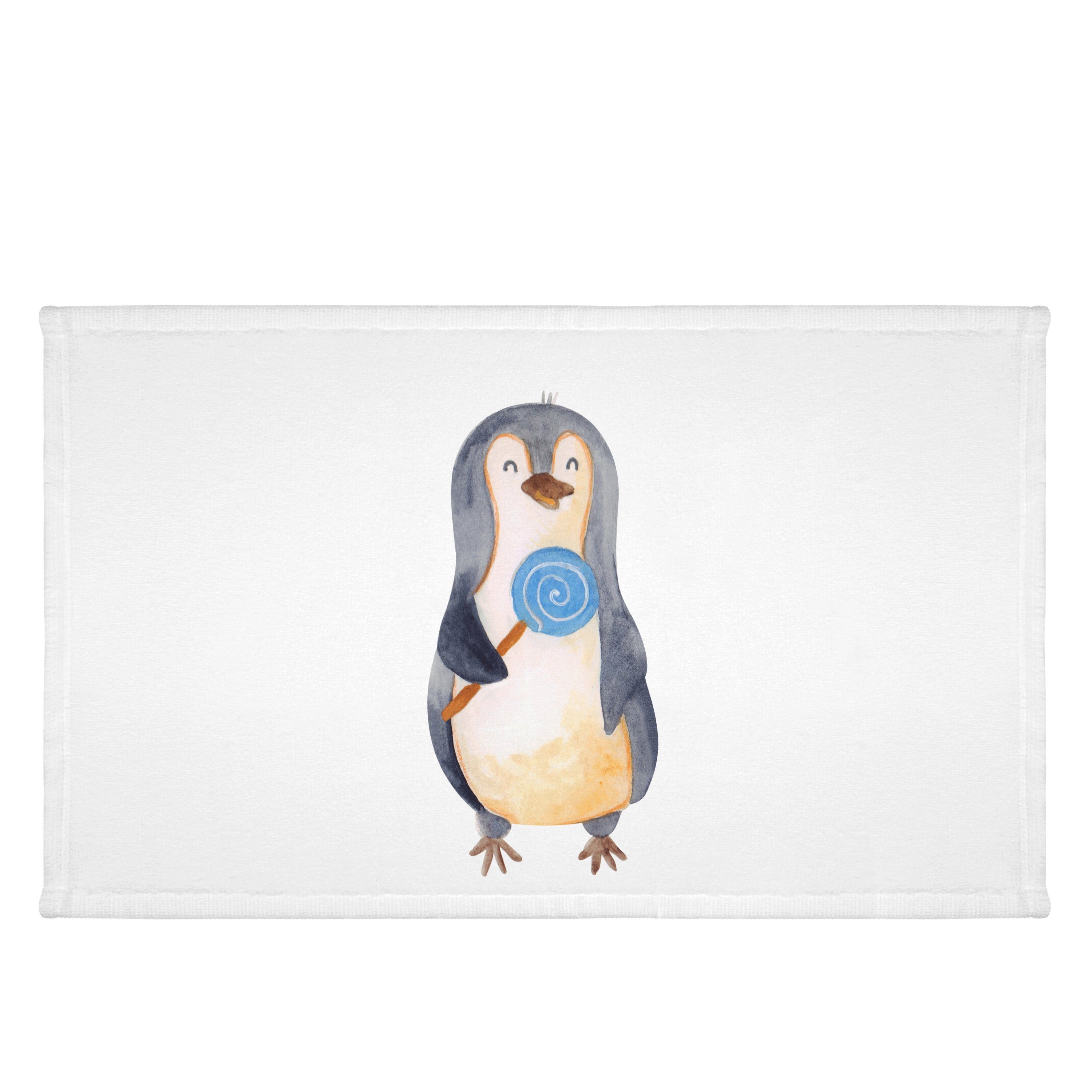 Mr. & Mrs. Panda Handtuch Pinguin Lolli - Weiß - Geschenk, naschen, Süßigkeiten, Frottier, Raba, (1-St)