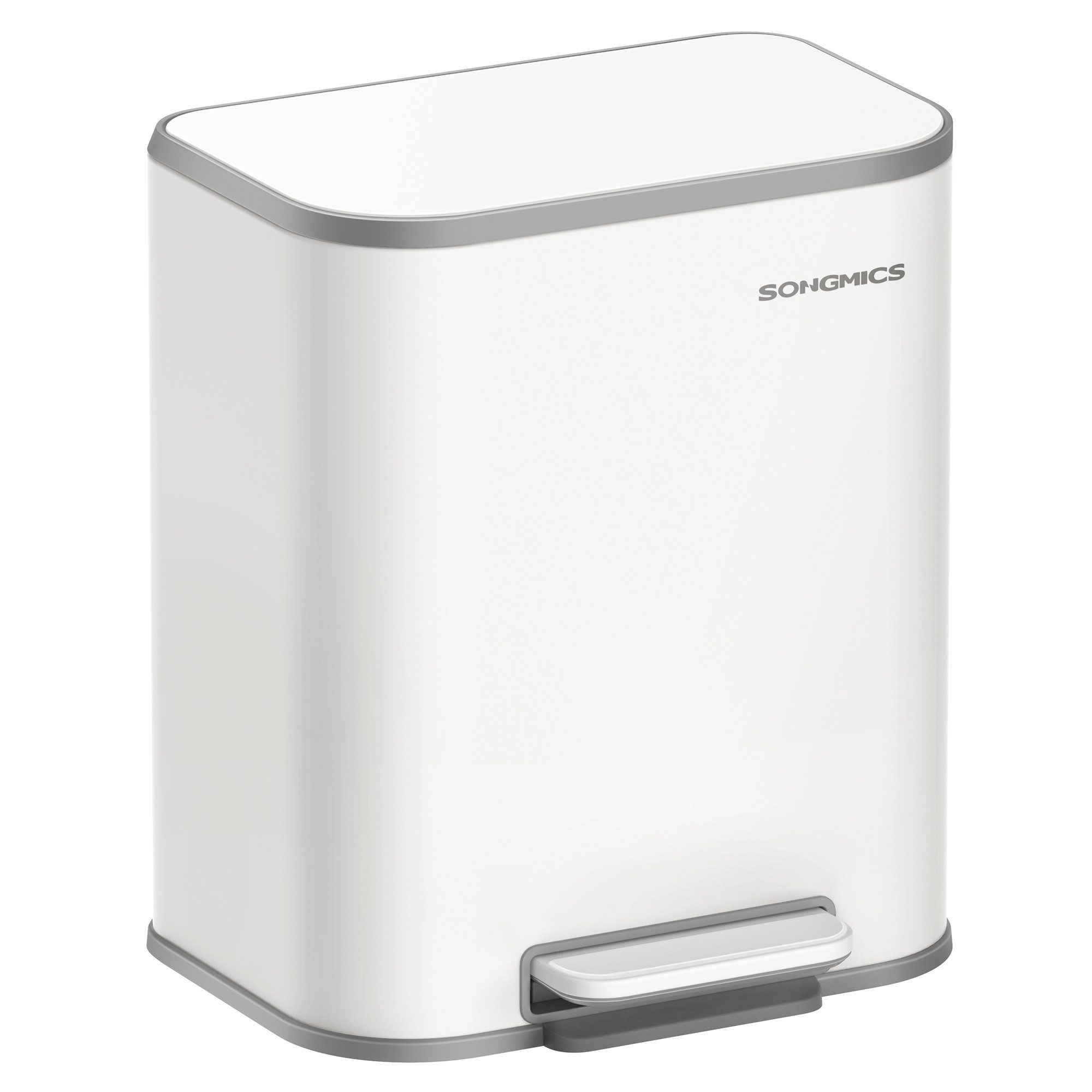 SONGMICS Mülleimer, Küche, 20 Liter Abfalleimer mit Deckel, Tretmülleimer