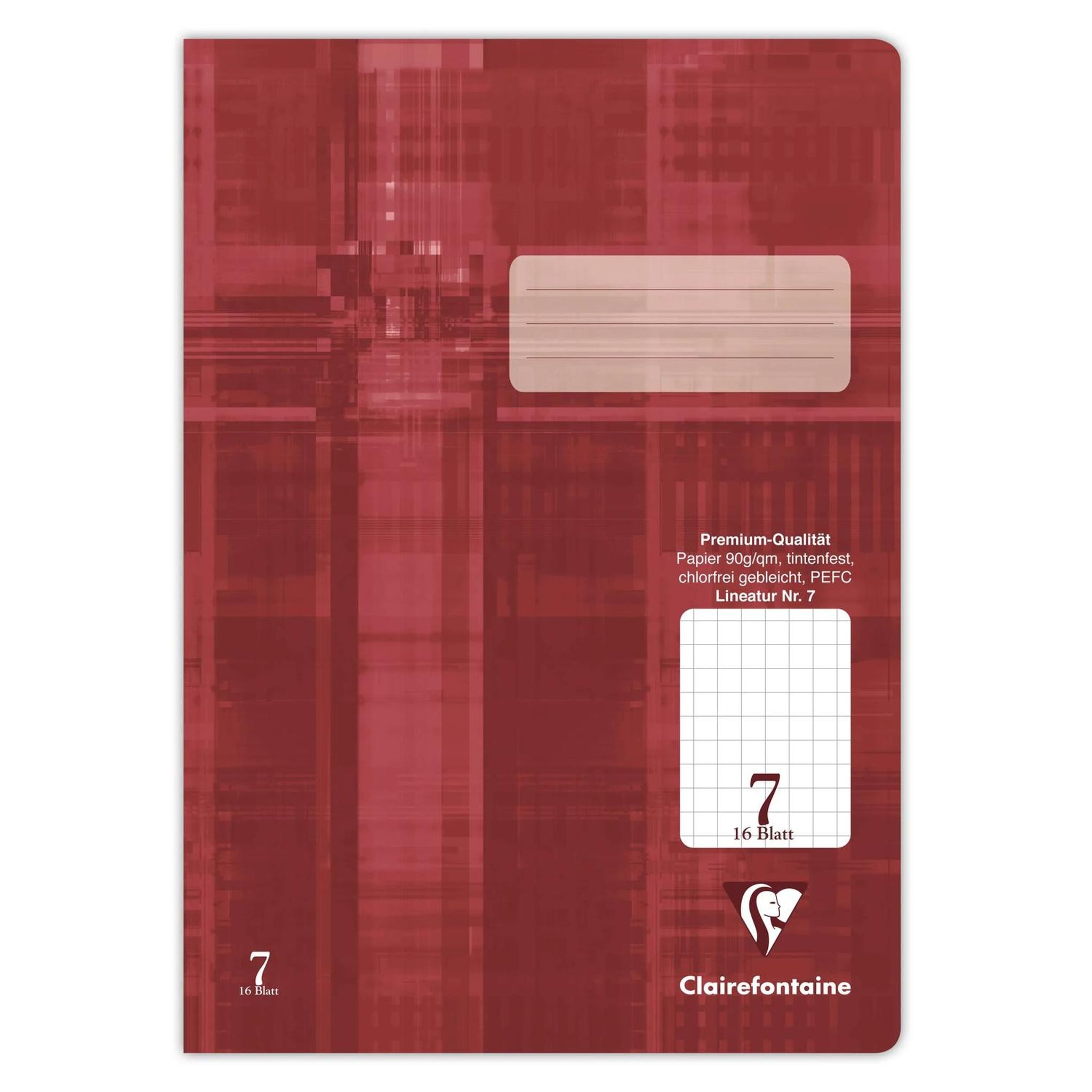 CLAIREFONTAINE Schulheft Clairefontaine Heft A4 Premium kariert 7/7mm 16Bl