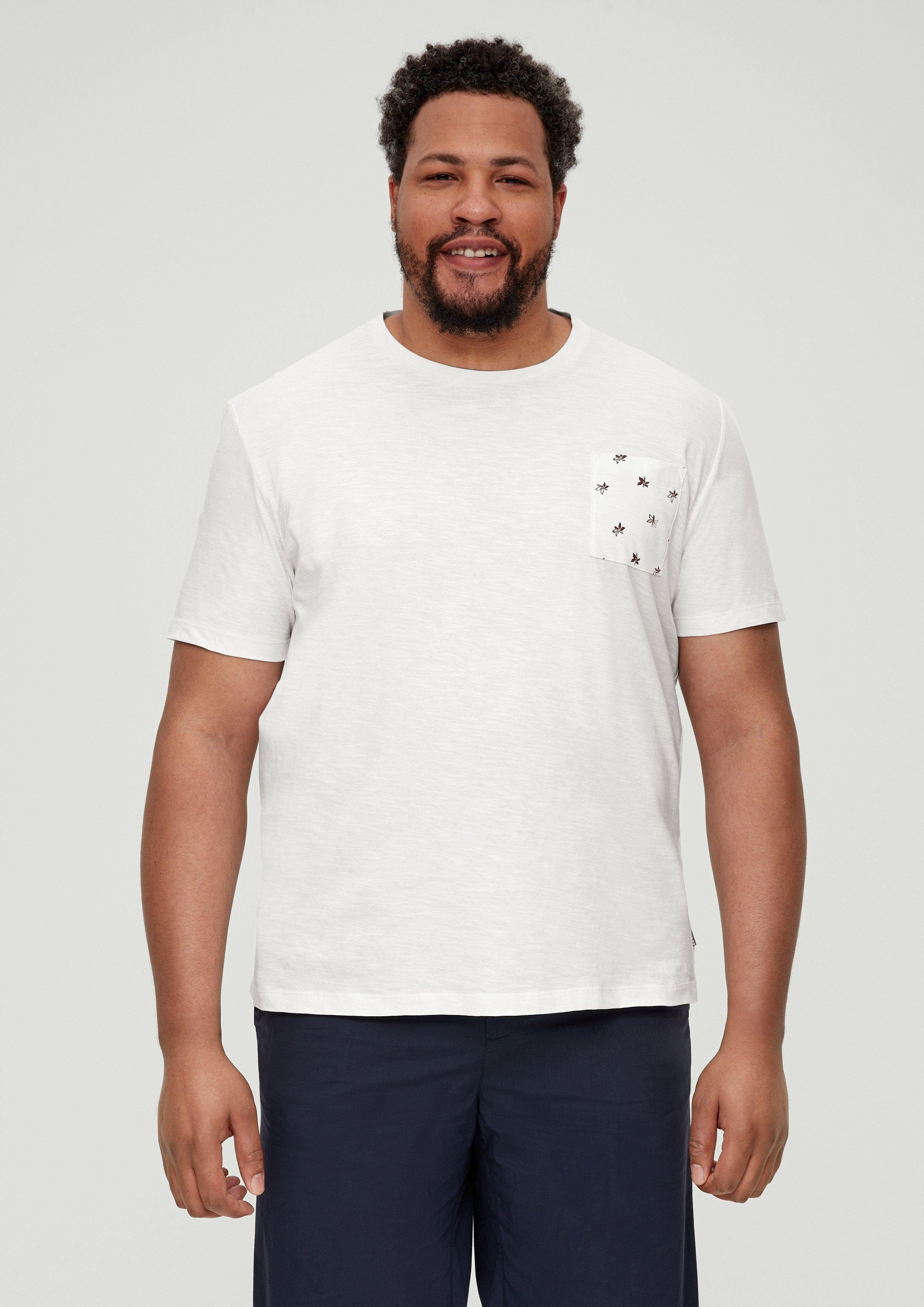 s.Oliver Kurzarmshirt T-Shirt aus Baumwolle weiß
