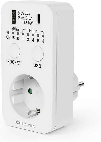conecto Zeitschaltuhr zeitschaltuhr mit USB USB-C, Timer Steckdose