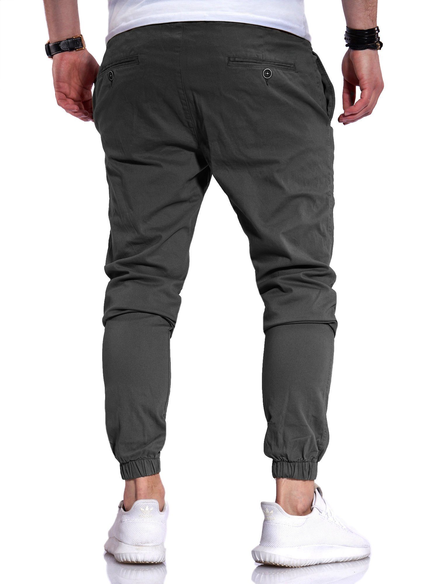 behype Chinohose mit Dunkelgrau elastischem Jogger-Hose MPC-60 Bund