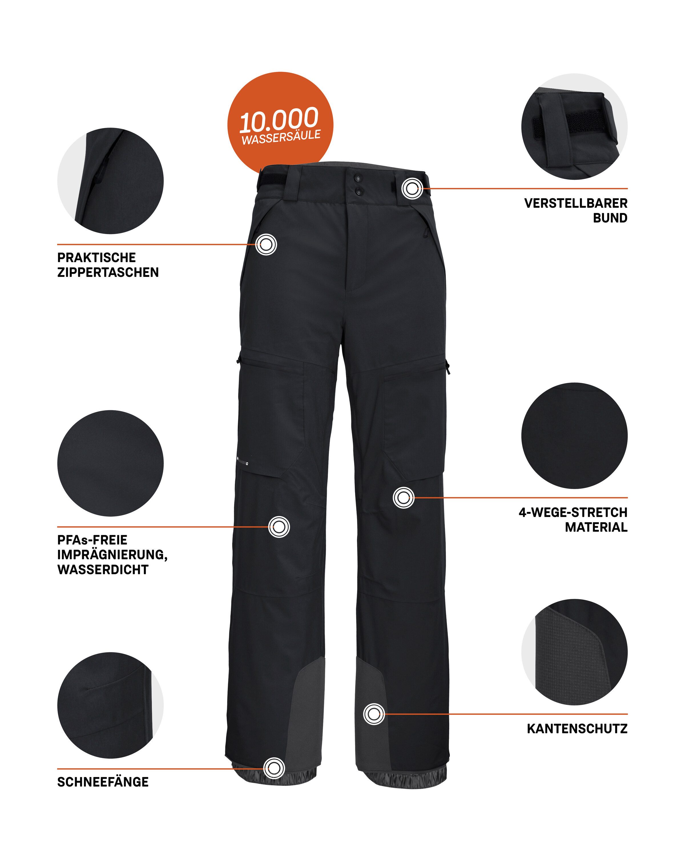 Killtec Skihose KSW 51 MN SKI PNTS Wasserdichte, atmungsaktive Skihose mit 4-Wege-Stretch – Bild 5 von 5