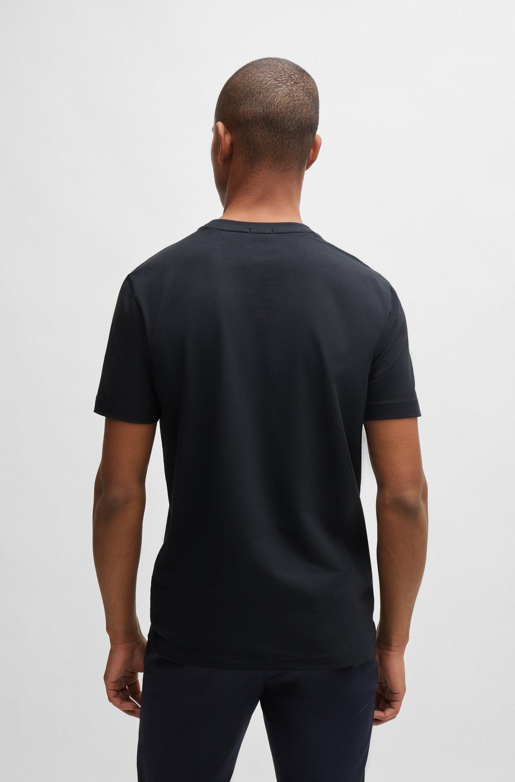 BOSS GREEN Rundhalsshirt Tee mit gummiertem günstig online kaufen