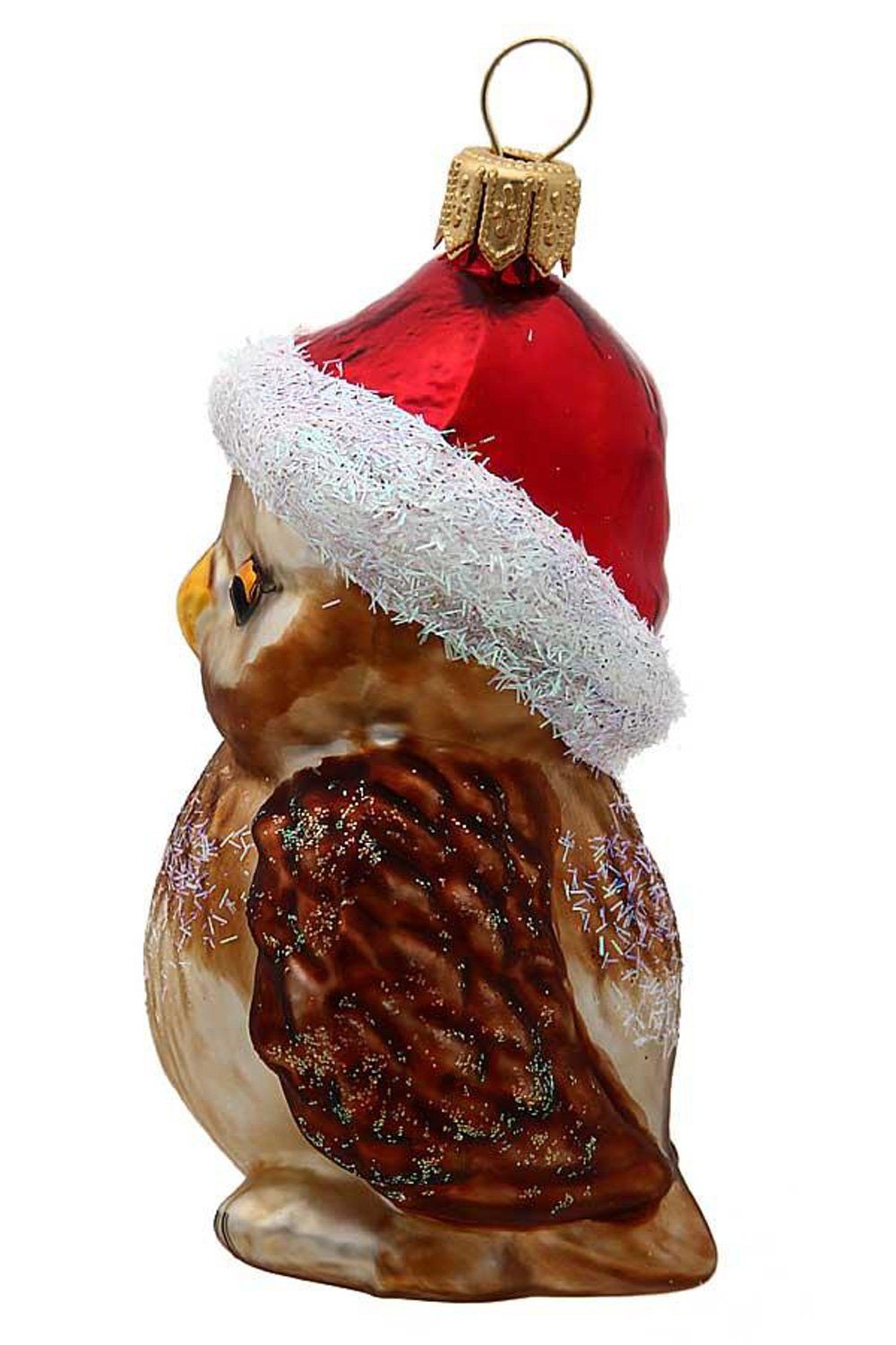 Hamburger Weihnachtskontor Christbaumschmuck Eule, - handdekoriert - mundgeblasen Dekohänger
