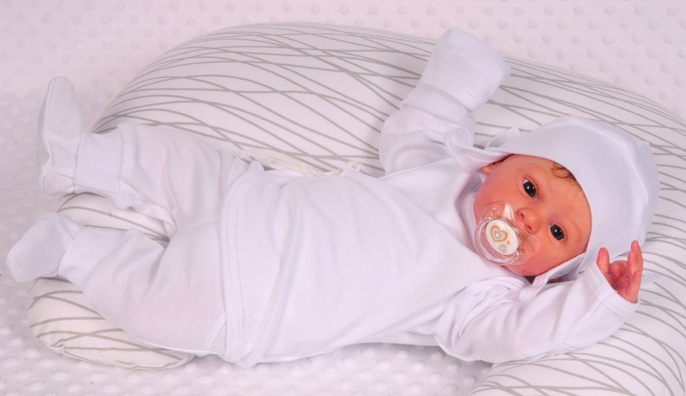 La Bortini Langarmshirt & Hose Wickelhemdchen Hose Mütze Baby Anzug in Weiß Shirt in Weiß