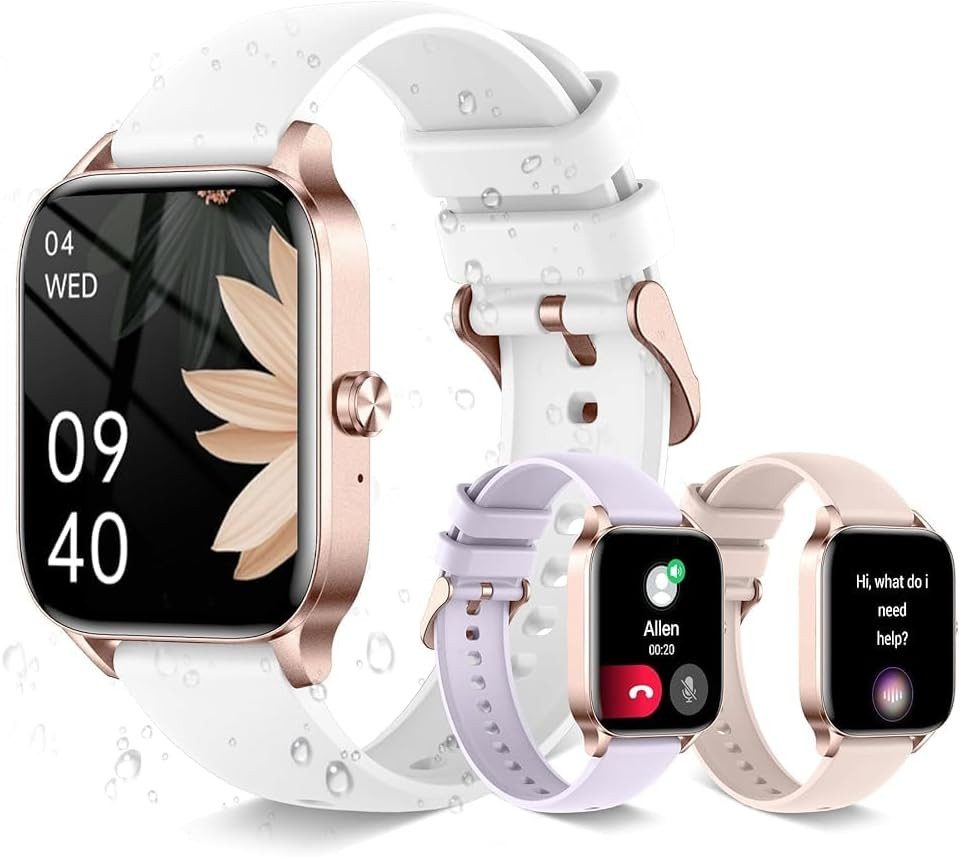 INNOFOVO I126PINK Smartwatch (4,7 cm, Android iOS), Smartwatch Damen mit Telefonfunktion, 130 Sportmodi