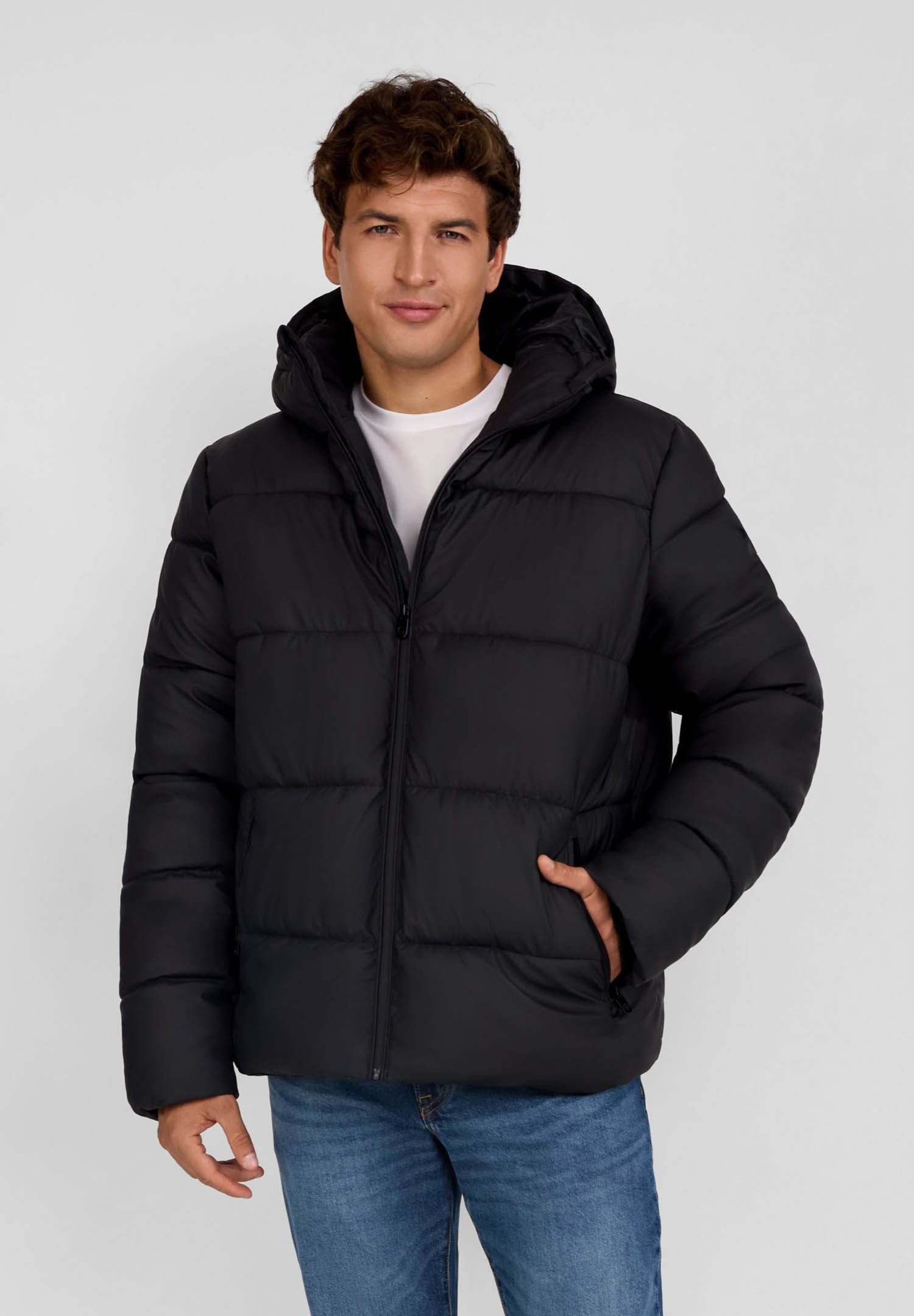 Winterjacke Jacke mit Reißverschluss, Stehkragen und Seitentaschen  (XS-XXL)