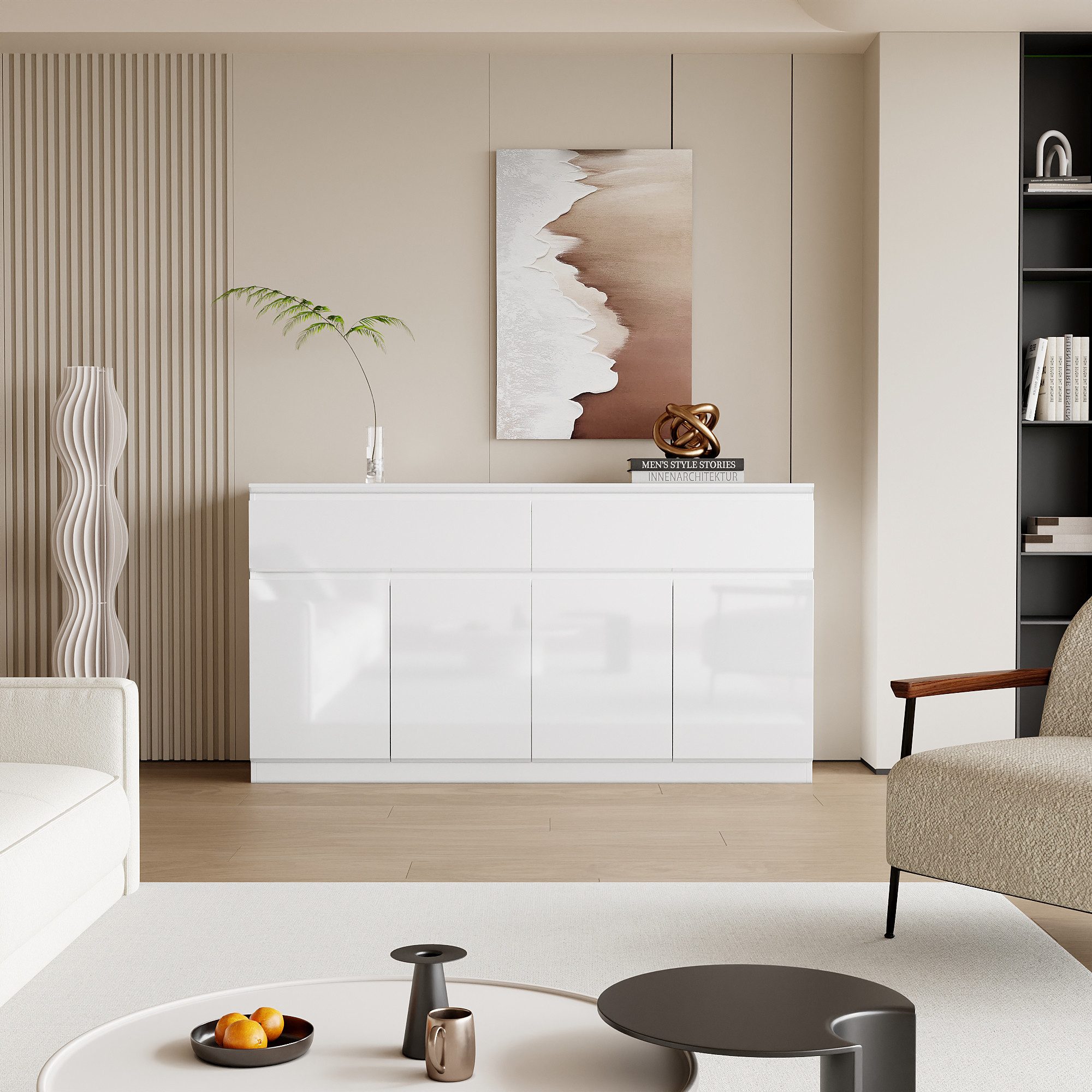 FUFU&GAGA Sideboard aus hochglänzendem PET günstig online kaufen