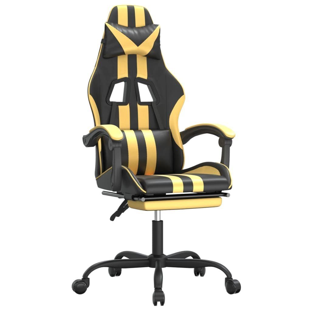 furnicato Gaming-Stuhl Schwarz und Gold 57,5 x 59,5 x (121-131) cm (1 St)
