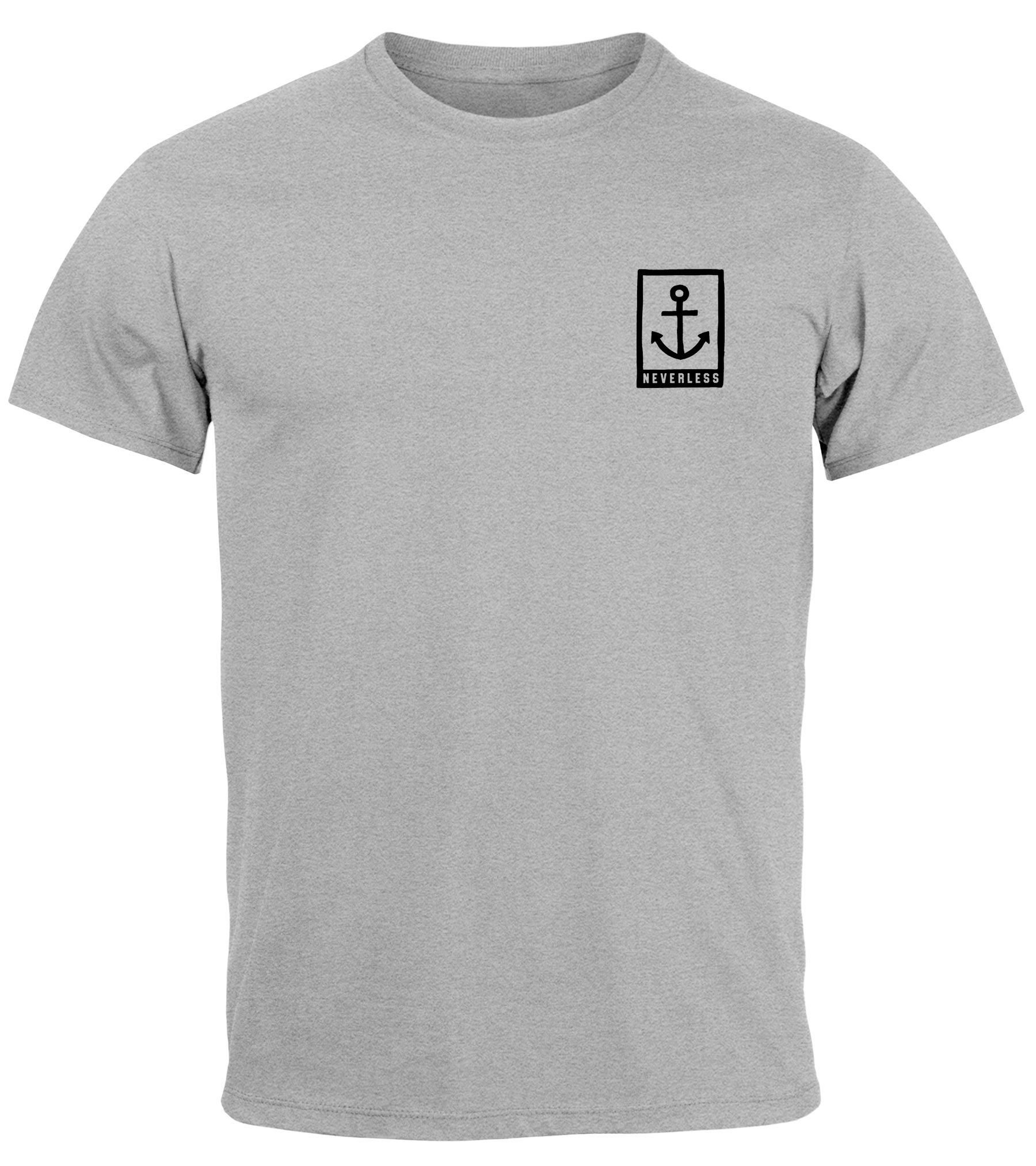 Neverless Print-Shirt Herren T-Shirt Anker Motiv günstig online kaufen