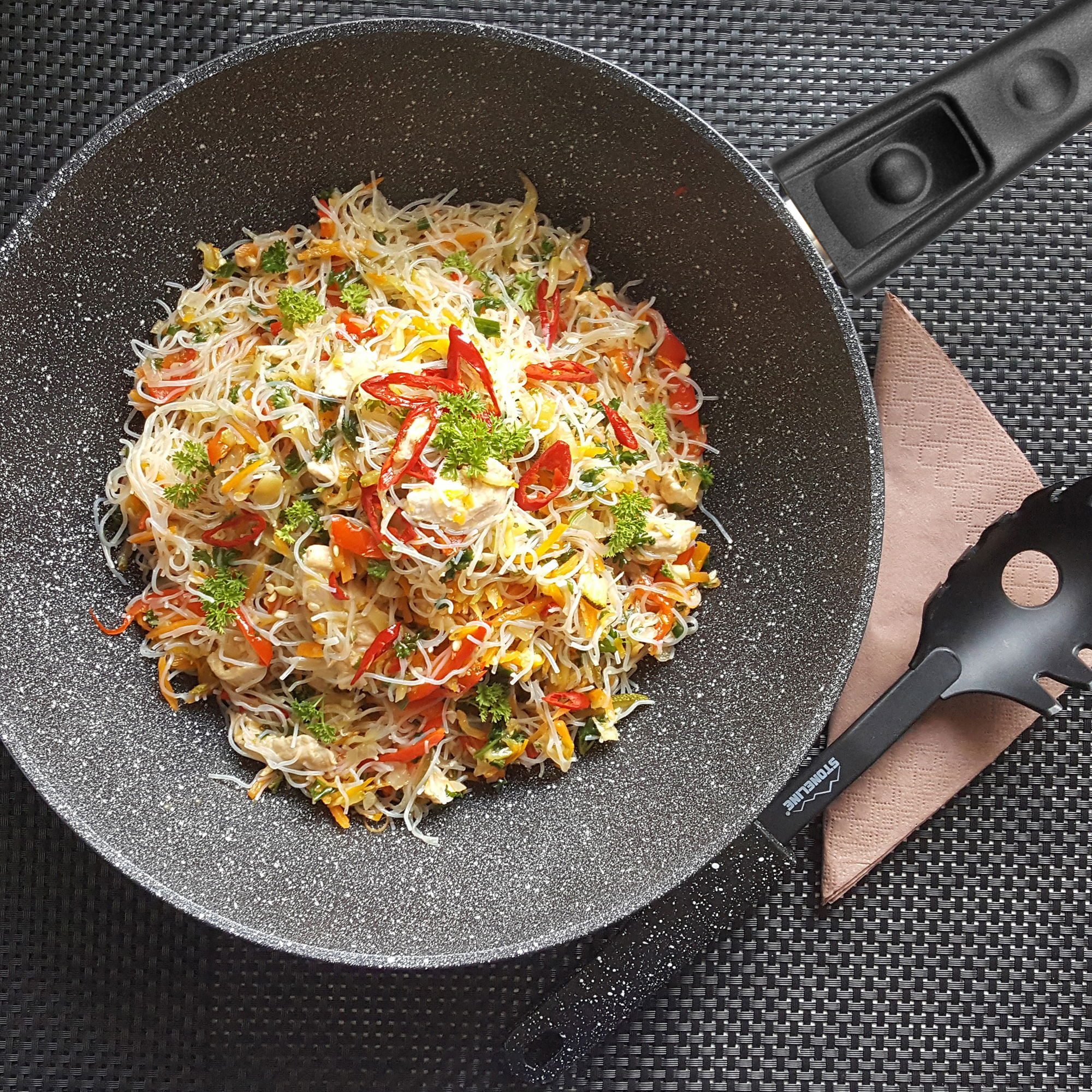STONELINE Wok, Glas (3-tlg)