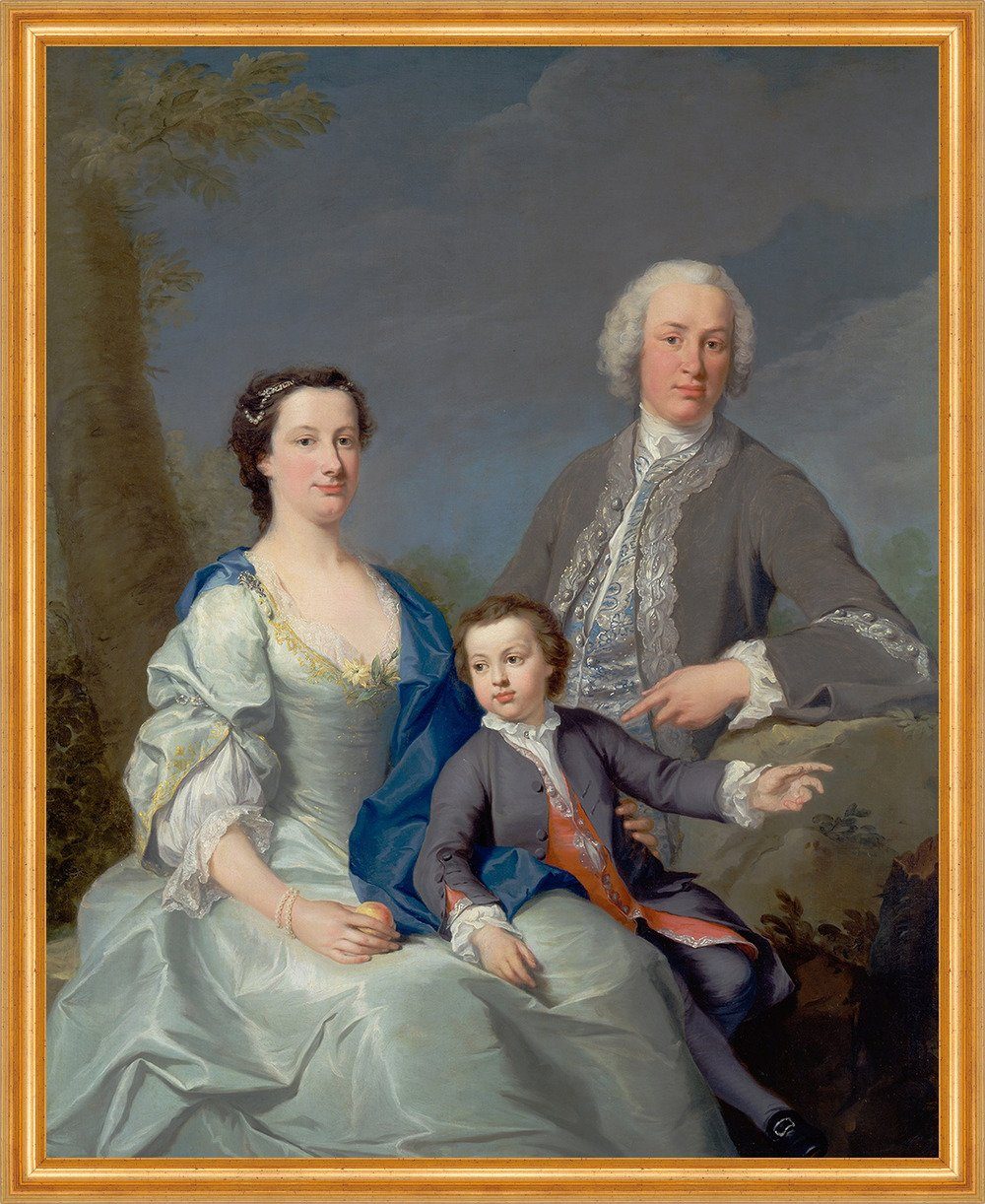 Kunstdruck Sir Robert and Lady Smyth with Their Son, Hervey Soldi Kind B A2 00493