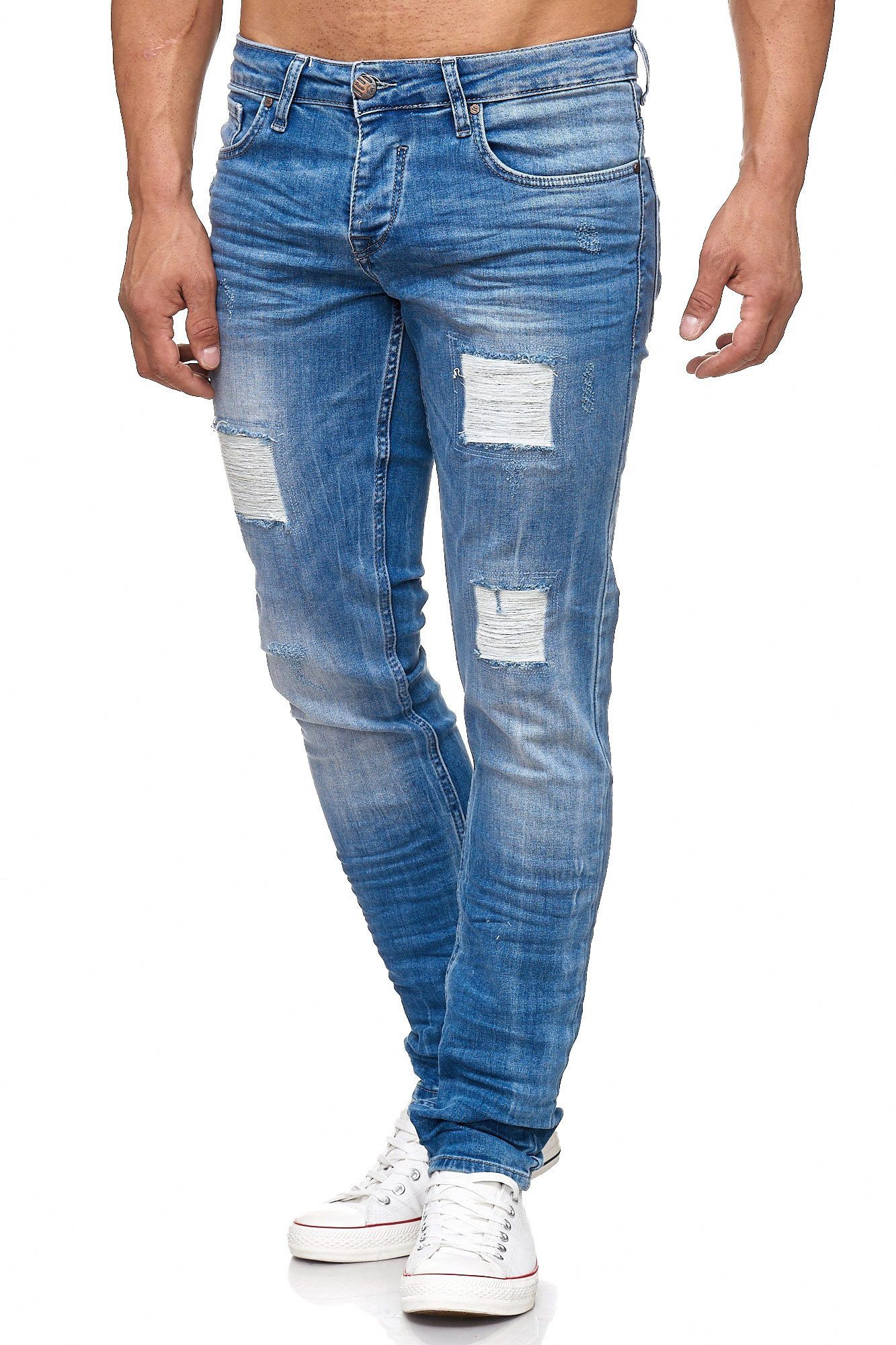 Tazzio Straight-Jeans 17505 im Destroyed-Look blau