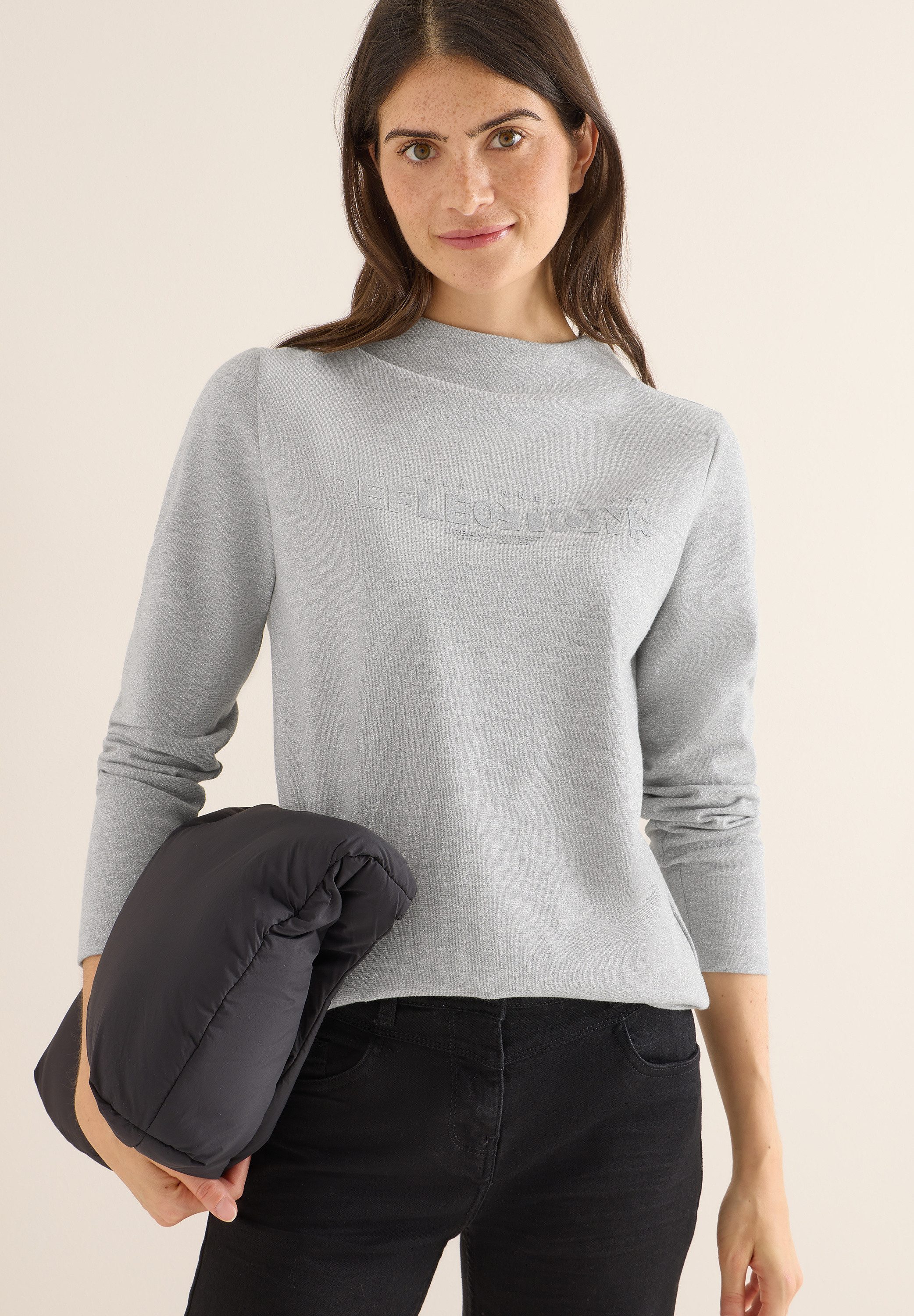 CECIL Sweatshirt mit Glitzer-Wording