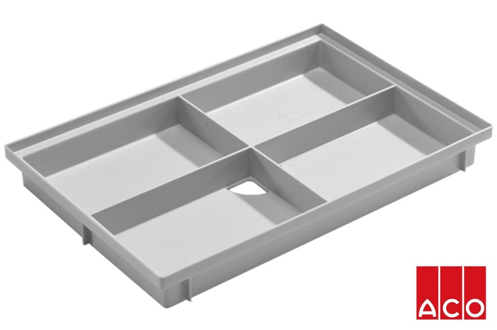 ACO Severin Ahlmann GmbH & Co. KG Fußmatte Bodenwanne Vario Light Kunststoff für Eingangsmatten + Gitterroste, rechteckig, Höhe: 75 mm, 600x400x75mm, mit intergrierter umlaufender Kunststoffzarge