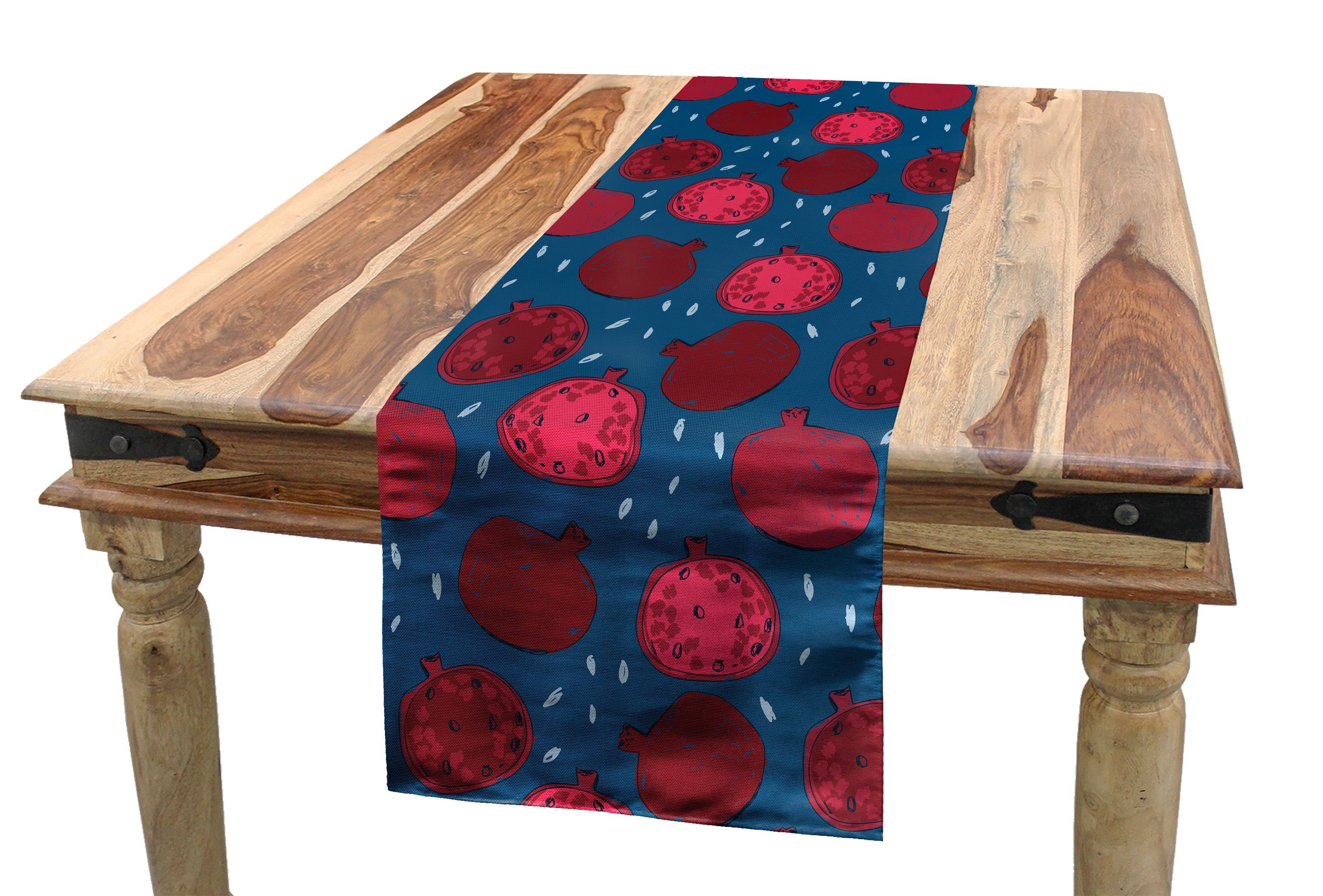 Abakuhaus Tischläufer Esszimmer Küche Natürliche Obst Rechteckiger Dekorativer Tischläufer, Pomegranates Muster