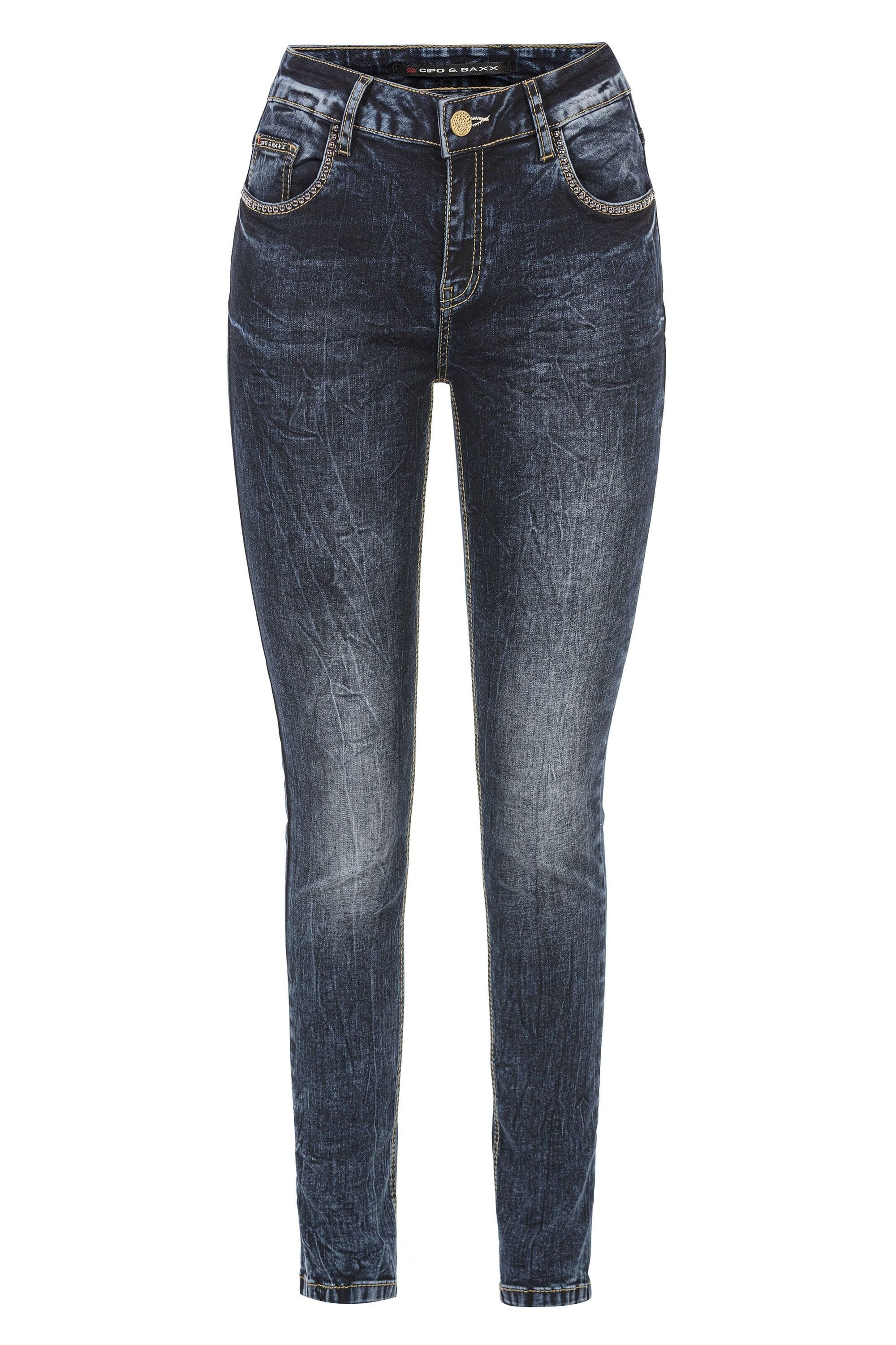 Cipo & Baxx 5-Pocket-Jeans "Jeans" mit dezenter Waschung und coolen Nieten, günstig online kaufen