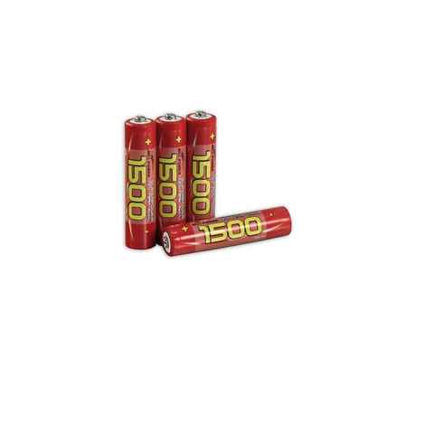 McPower Micro Akku AAA 1,2V 1500mAh NiMH 4er Pack Batterie Batterien Akku Micro 1500 mAh (1,2V V), AAA