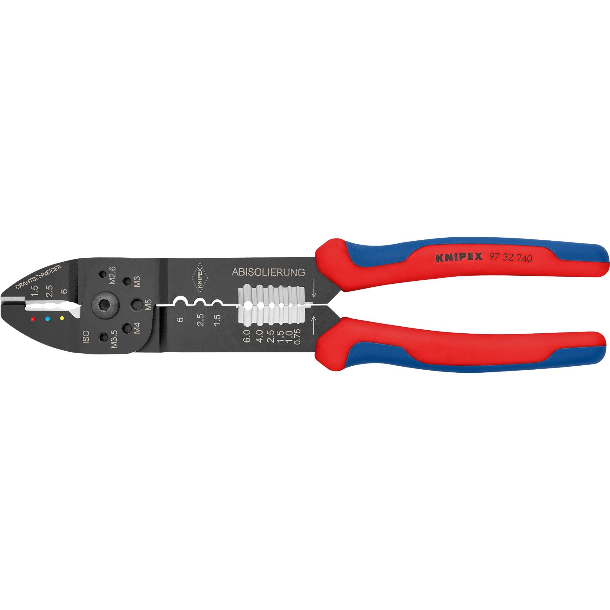 Knipex Crimpzange KNIPEX Crimpzange 97 32 240, (Abisolieren, Crimpen