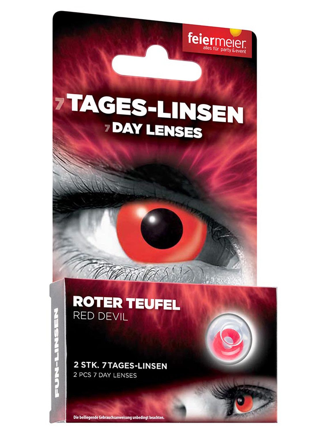 feiermeier Motivlinsen One Week Motiv Kontaktlinsen 'Roter Teufel', (w03