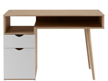 loft24 Schreibtisch Sebi, Computertisch mit Schublade+Tür, Skandinavischer Stil, Breite 120 cm