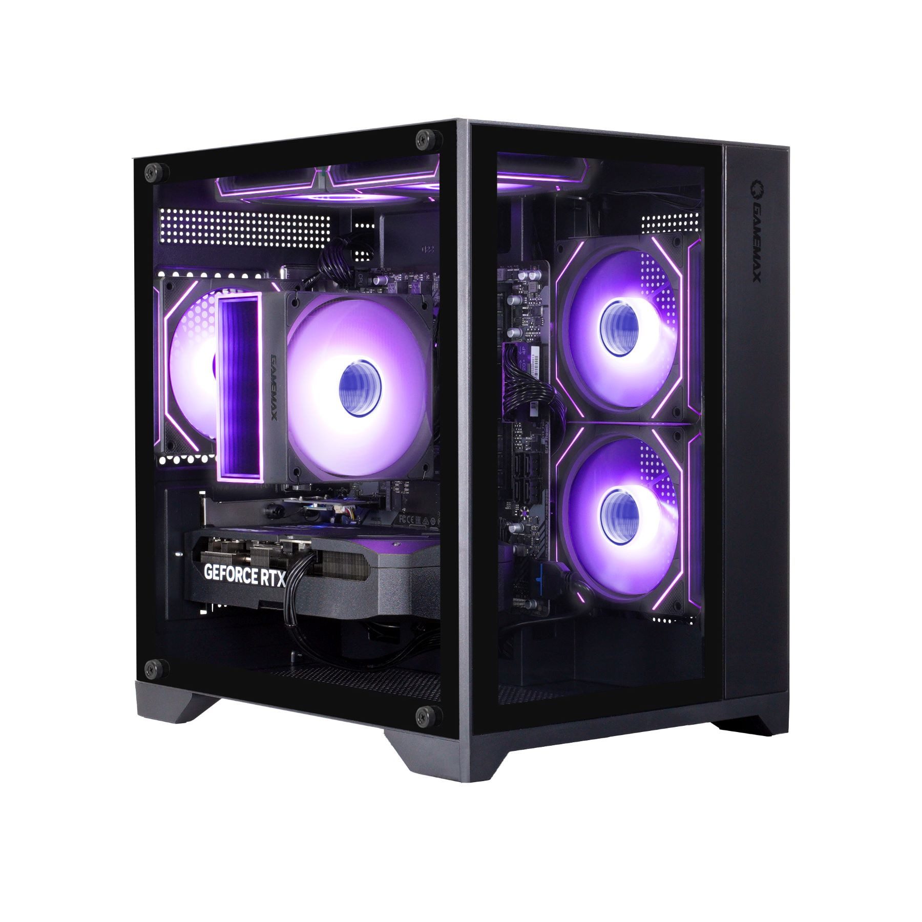 GAMEMAX MegaDeal Infinity Mini BK 2616 Ryzen 5 5500 RTX 5050 32GB DDR4 1TB SSD PC-Komplettsystem (32", AMD Ryzen 5 5500, RTX 5050, 32 GB RAM, 1000 GB SSD, Windows 11 + MSI MAG 32C6 Curved Monitor, 80cm (32)