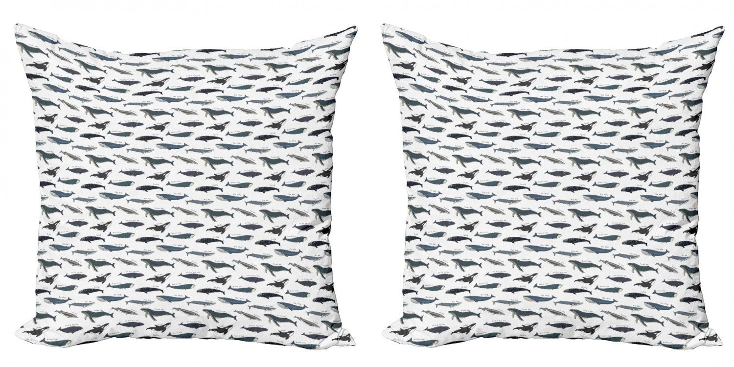 Kissenbezüge Modern Accent (2 Wale Stück), Digitaldruck, Grau Fin-Mörder Doppelseitiger Abakuhaus Fischart