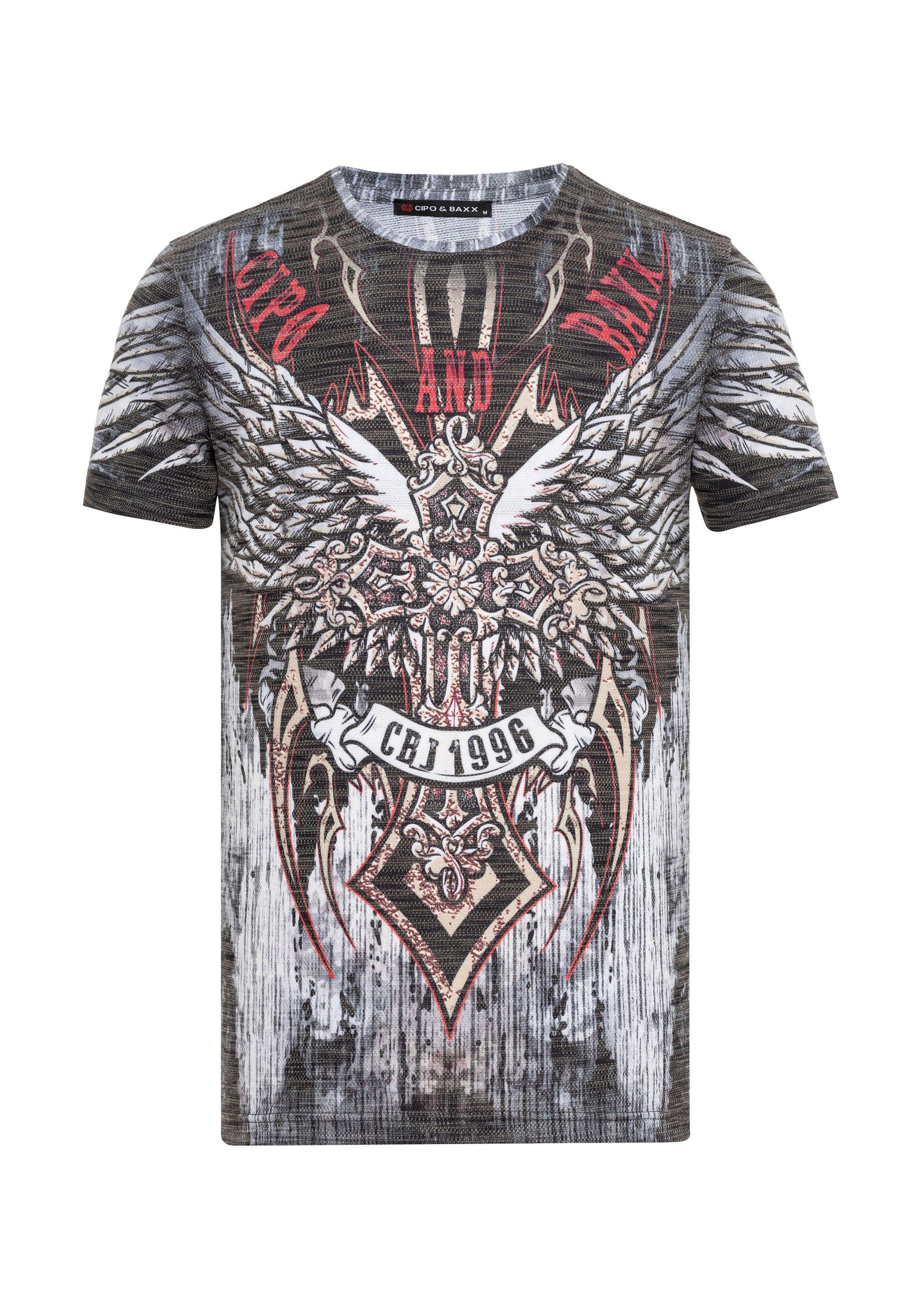 Cipo & trendigen T-Shirt Full-Print-Design im Baxx