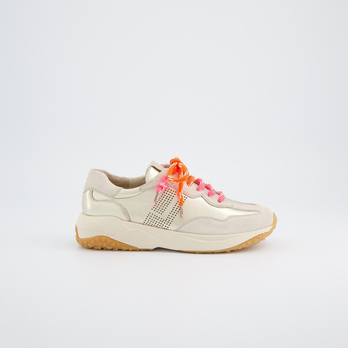 Paul Green 5463-017, Sneaker in Beige, metallik für Damen Sneaker