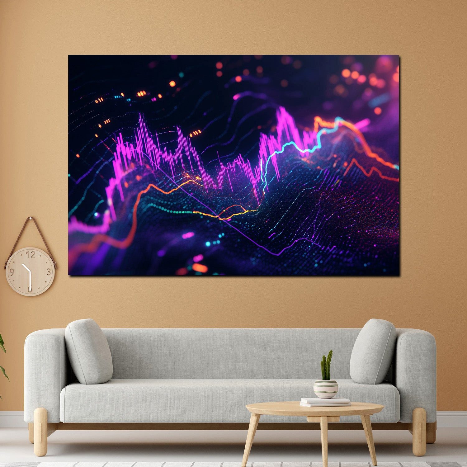 Artedinoi Leinwandbild Börse Trading Kryptowährung Datenanalyse Leinwandbild Wandbild XL Wand, Krypto-Trading-Datenanalyse