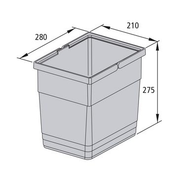 SO-TECH® Mülltrennsystem Ninka eins2vier Abfallsammler Höhe: 275 mm Volumen: 13,5 Liter, 210 x 280 mm dunkelgrau Abfalleimer Mülleimer