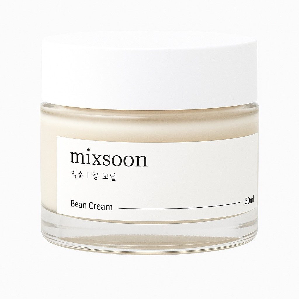mixsoon Feuchtigkeitscreme Soja Ferment Creme - Sojabohnen-Gesichtscreme Bean Cream - Feuchtigkeitspflege - 50ml -, Tiefenwirksame Feuchtigkeit, Fermentierte Inhaltsstoffe, Ohne Parabene