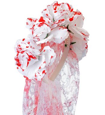 Widmann S.r.l. Kostüm Halloween 'Blutiger Brautschleier', Weiß Rot - Ha