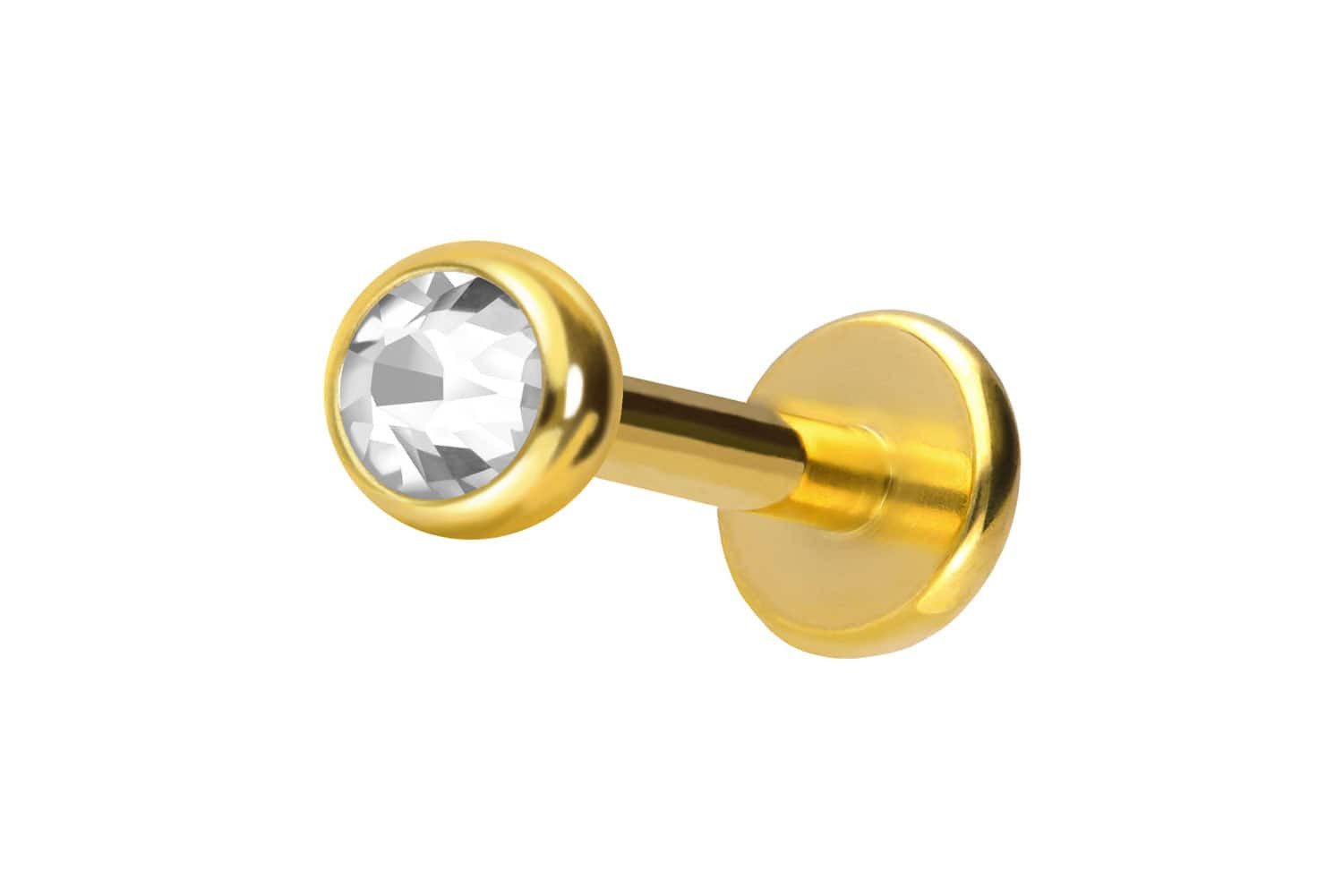 PIERCINGLINE Piercing-Set Titan Labret KRISTALL (Labrets, 1-tlg)