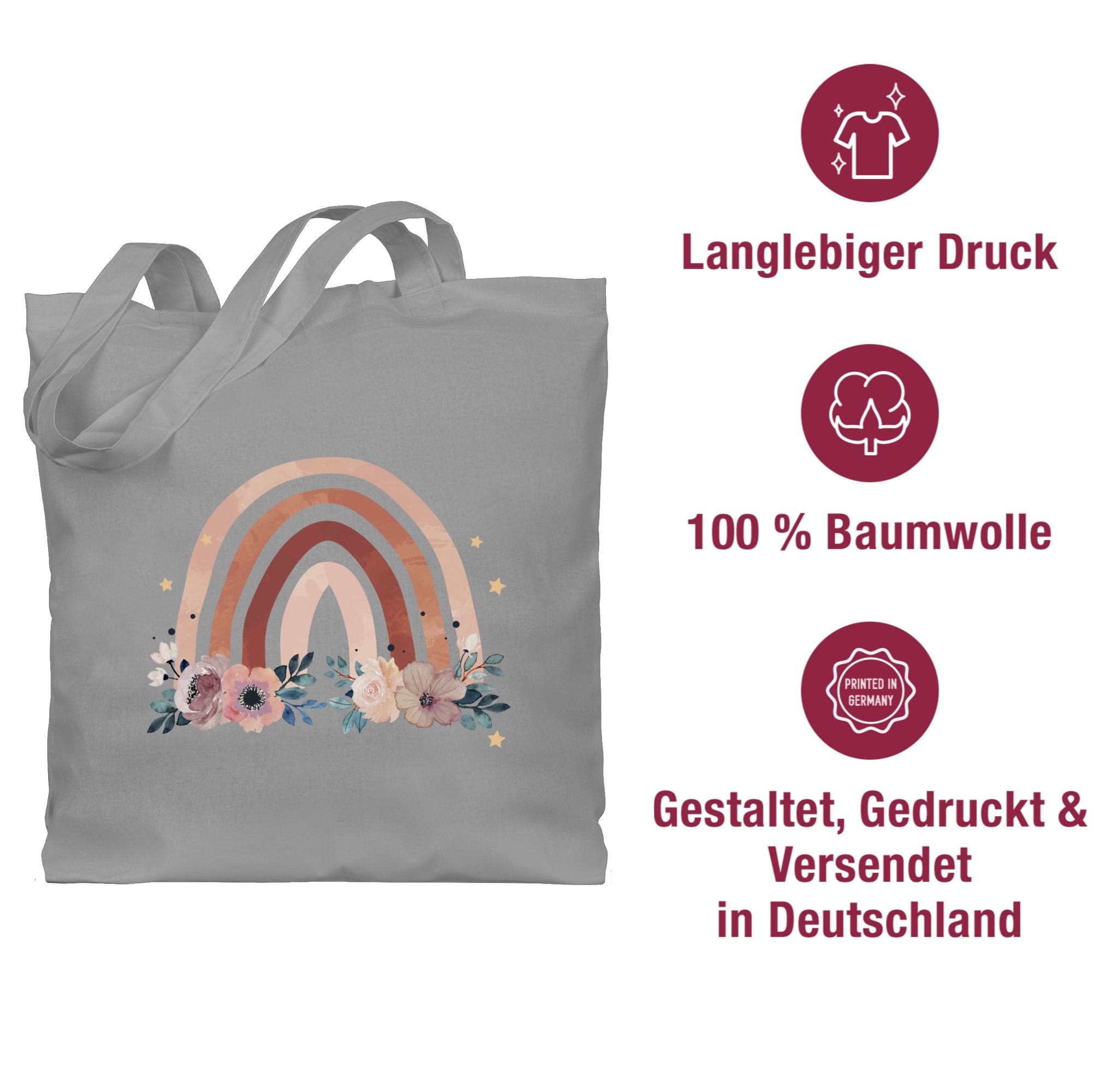 Tasche Hellgrau Style Shirtracer - Regenbogen 3 Watercolor, Umhängetasche Bohemian